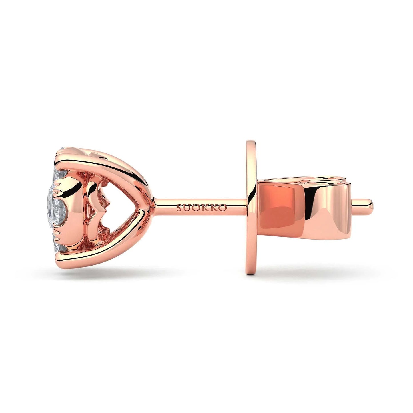 Suokko Timanttikorut -timanttikorvakorut rosakultaa, jossa istutettuna 18 timanttia. Tuotekoodi KE05464DM75