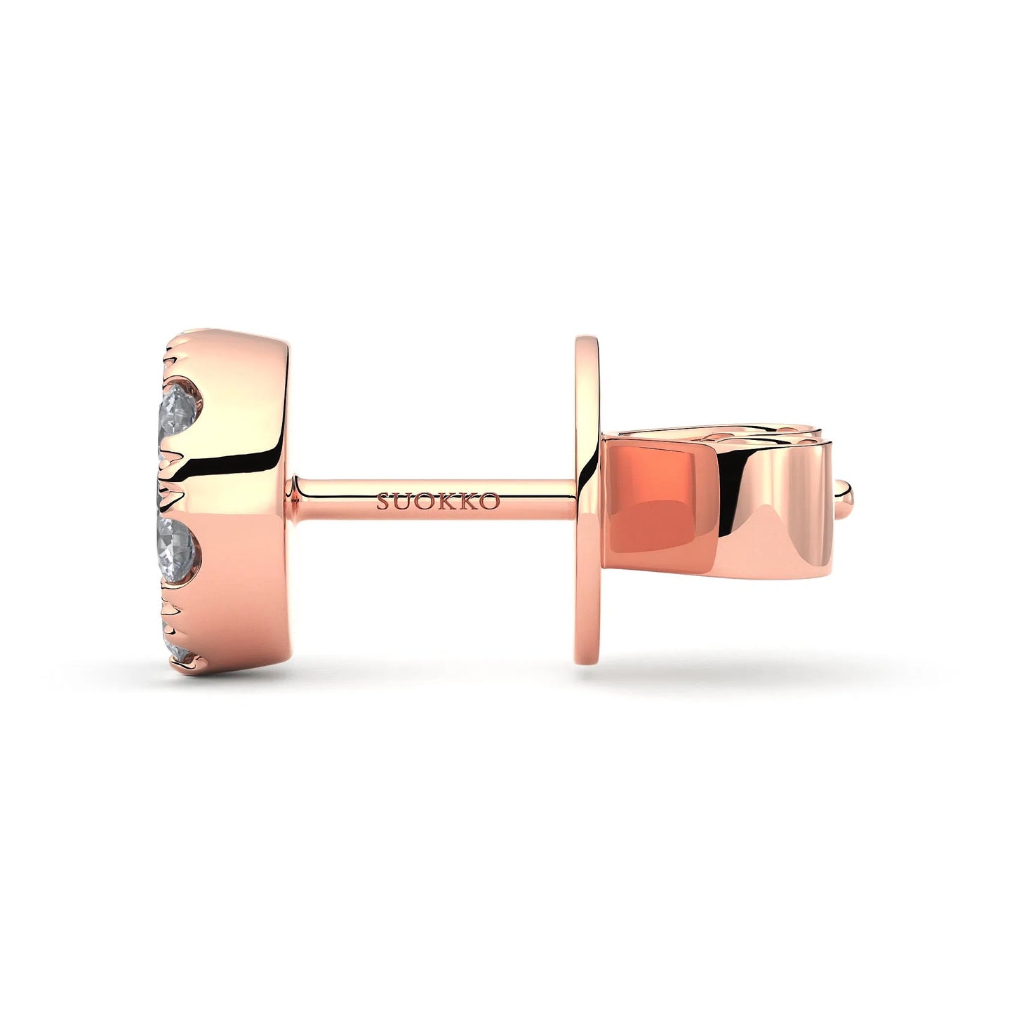 Suokko Timanttikorut -timanttikorvakorut rosakultaa, jossa istutettuna 16 timanttia. Tuotekoodi KE07335DM100A