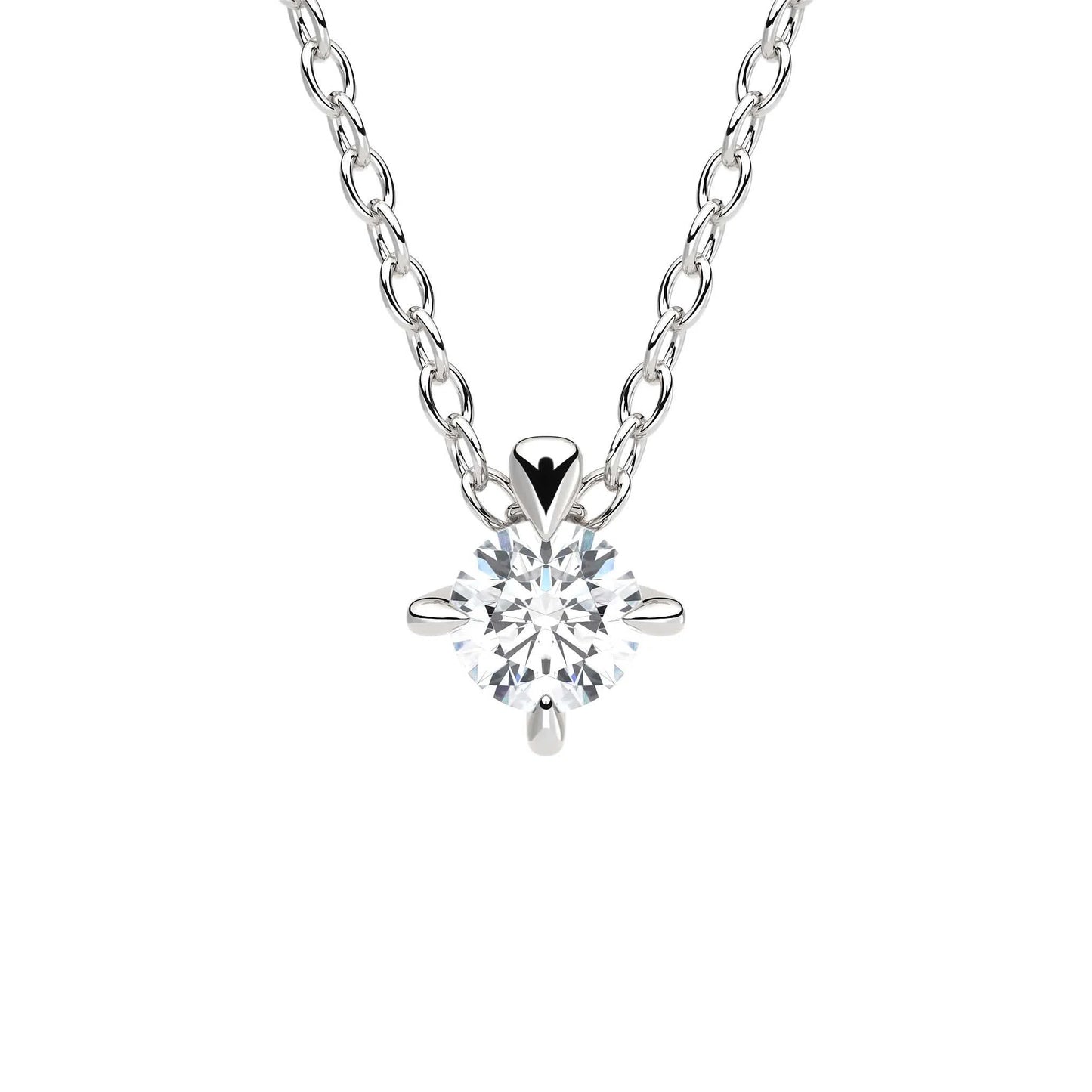 Suokko Timanttikorut -riipus valkokultaa, jossa istutettuna yksi timantti. Tuotekoodi KP05917