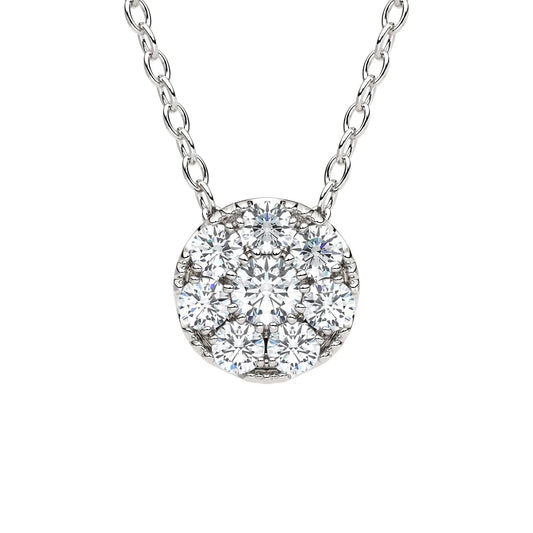 Suokko Timanttikorut -riipus valkokultaa, jossa istutettuna 8 timanttia. Tuotekoodi KP06759DM100A