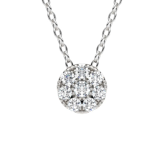 Suokko Timanttikorut -riipus valkokultaa, jossa istutettuna 8 timanttia. Tuotekoodi KP06759DM60A