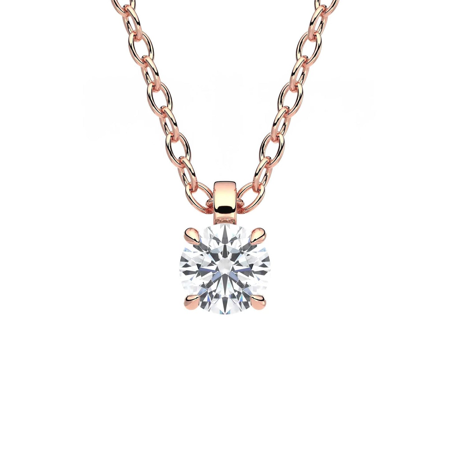 Suokko Timanttikorut -riipus rosakultaa, jossa istutettuna yksi timantti. Tuotekoodi KP09674BR15A