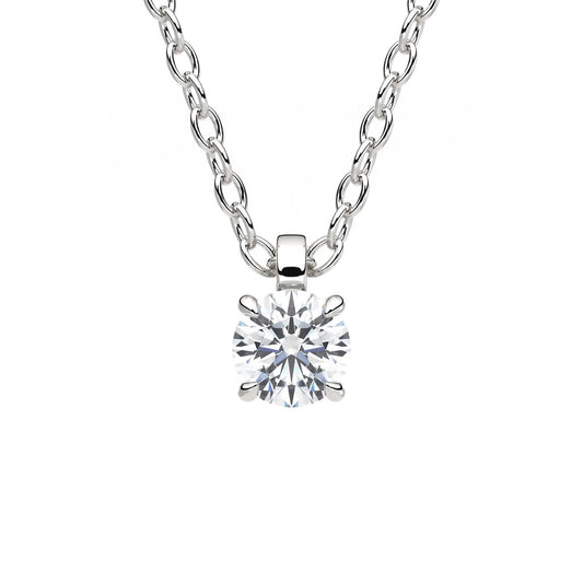 Suokko Timanttikorut -riipus valkokultaa, jossa istutettuna yksi timantti. Tuotekoodi KP09674BR15A