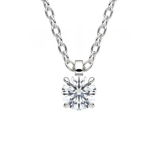 Suokko Timanttikorut -riipus valkokultaa, jossa istutettuna yksi timantti. Tuotekoodi KP09674BR20A