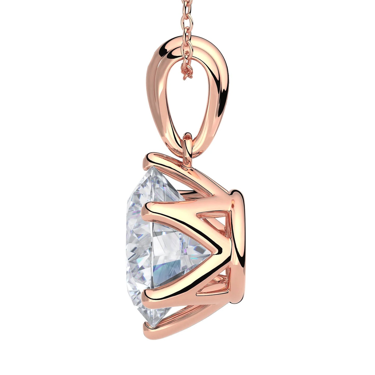 Suokko Timanttikorut -riipus rosakultaa, jossa istutettuna yksi timantti. Tuotekoodi KP09802BR600