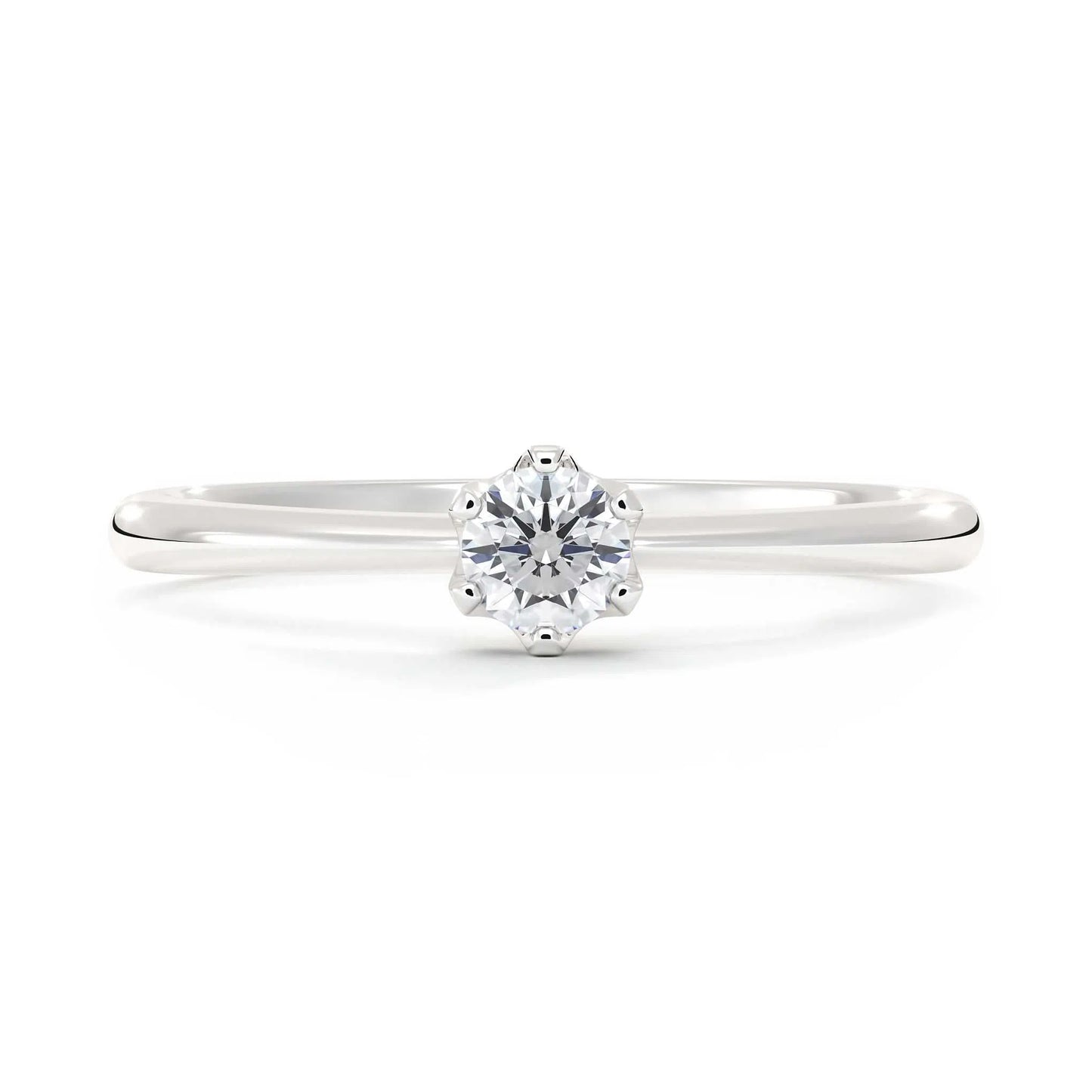 Suokko Timanttikorut -timanttisormus valkokultaa, jossa istutettuna yksi timantti. Tuotekoodi KR04390BR15