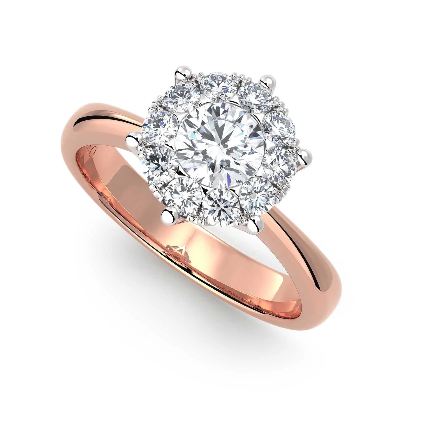 Suokko Timanttikorut -timanttisormus rosakultaa, jossa istutettuna 11 timanttia. Tuotekoodi KR06886DM200