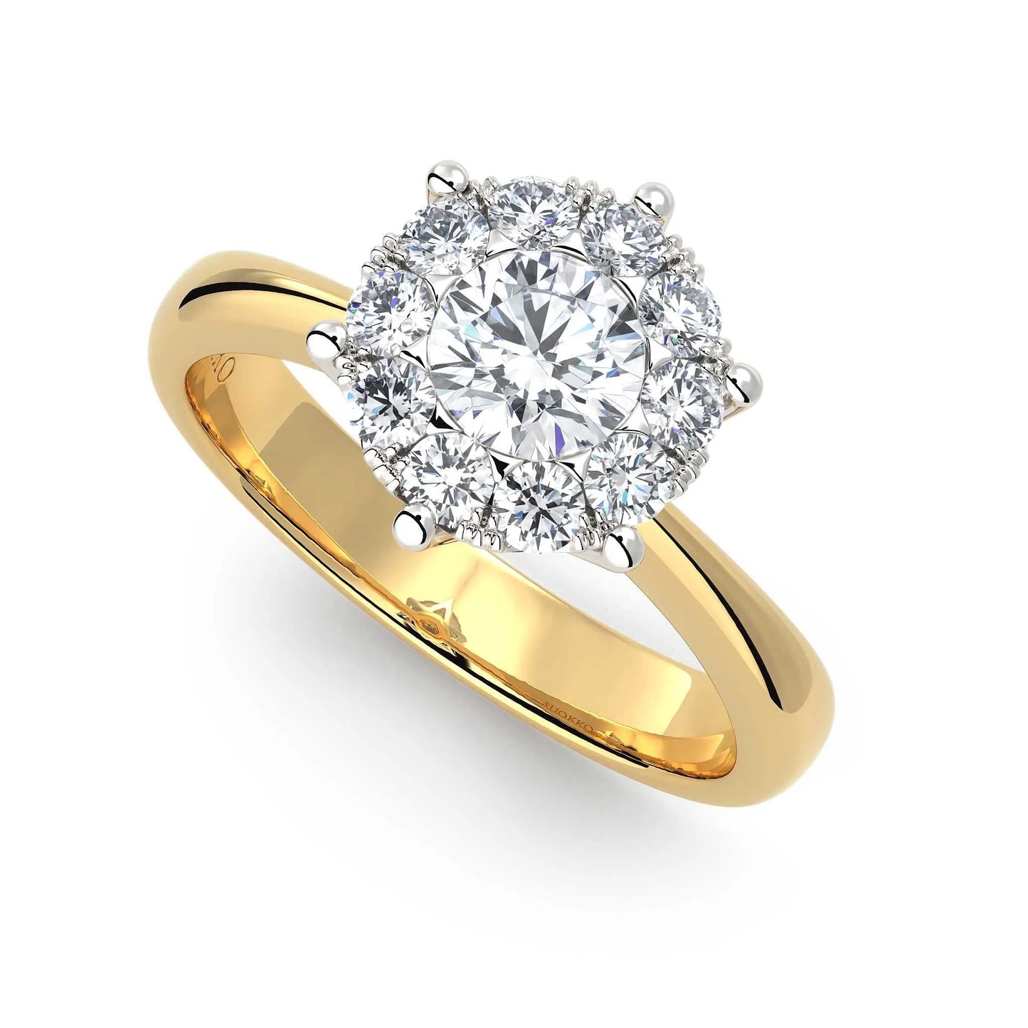 Suokko Timanttikorut -timanttisormus keltakultaa, jossa istutettuna 11 timanttia. Tuotekoodi KR06886DM200