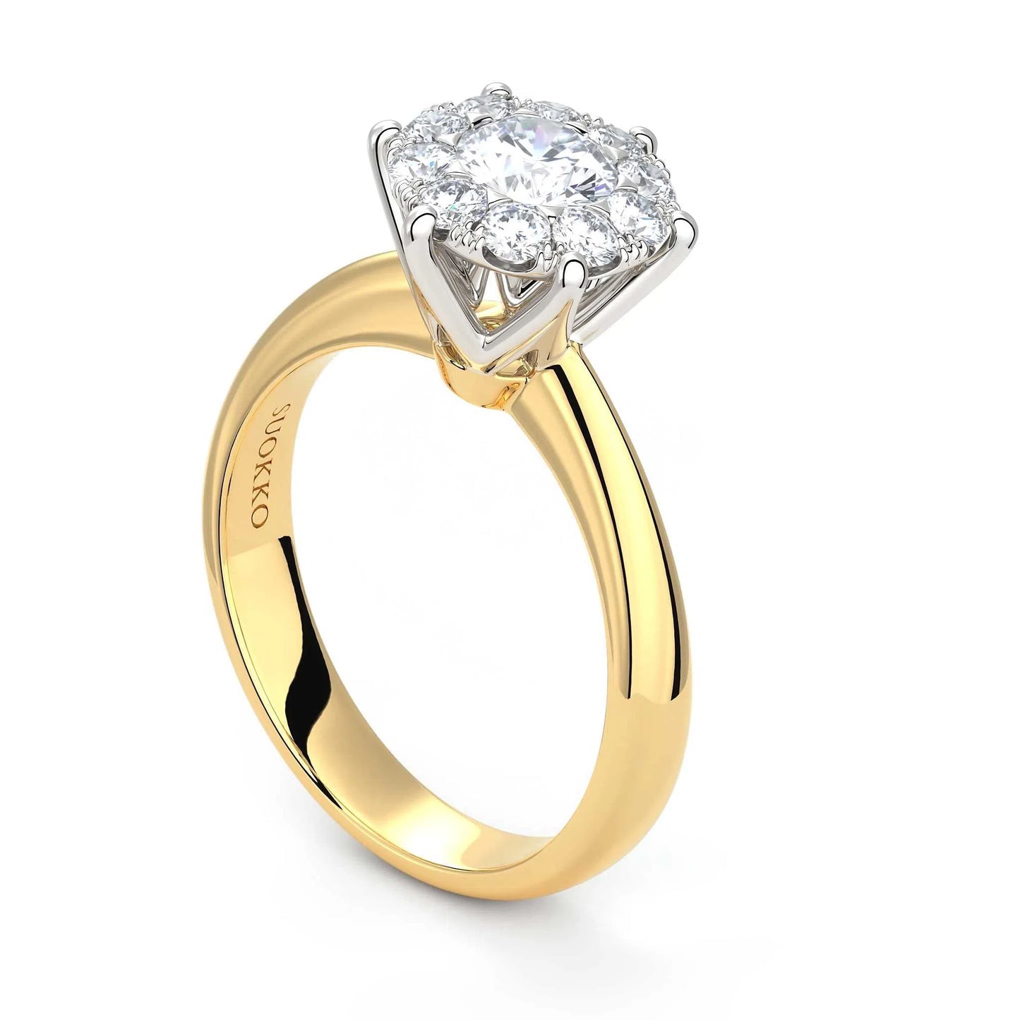 Suokko Timanttikorut -timanttisormus keltakultaa, jossa istutettuna 11 timanttia. Tuotekoodi KR06886DM200