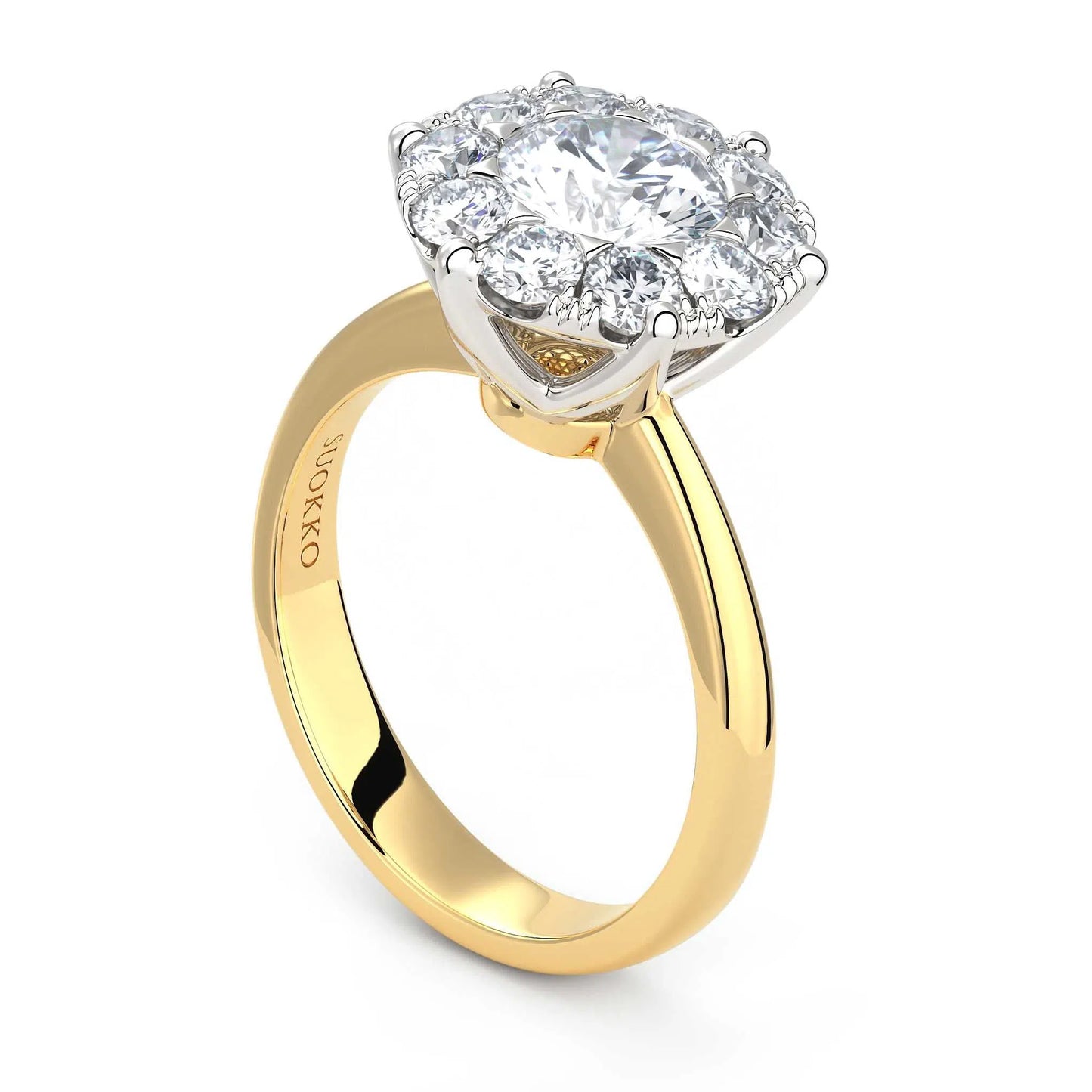 Suokko Timanttikorut -timanttisormus keltakultaa, jossa istutettuna 11 timanttia. Tuotekoodi KR06886DM550