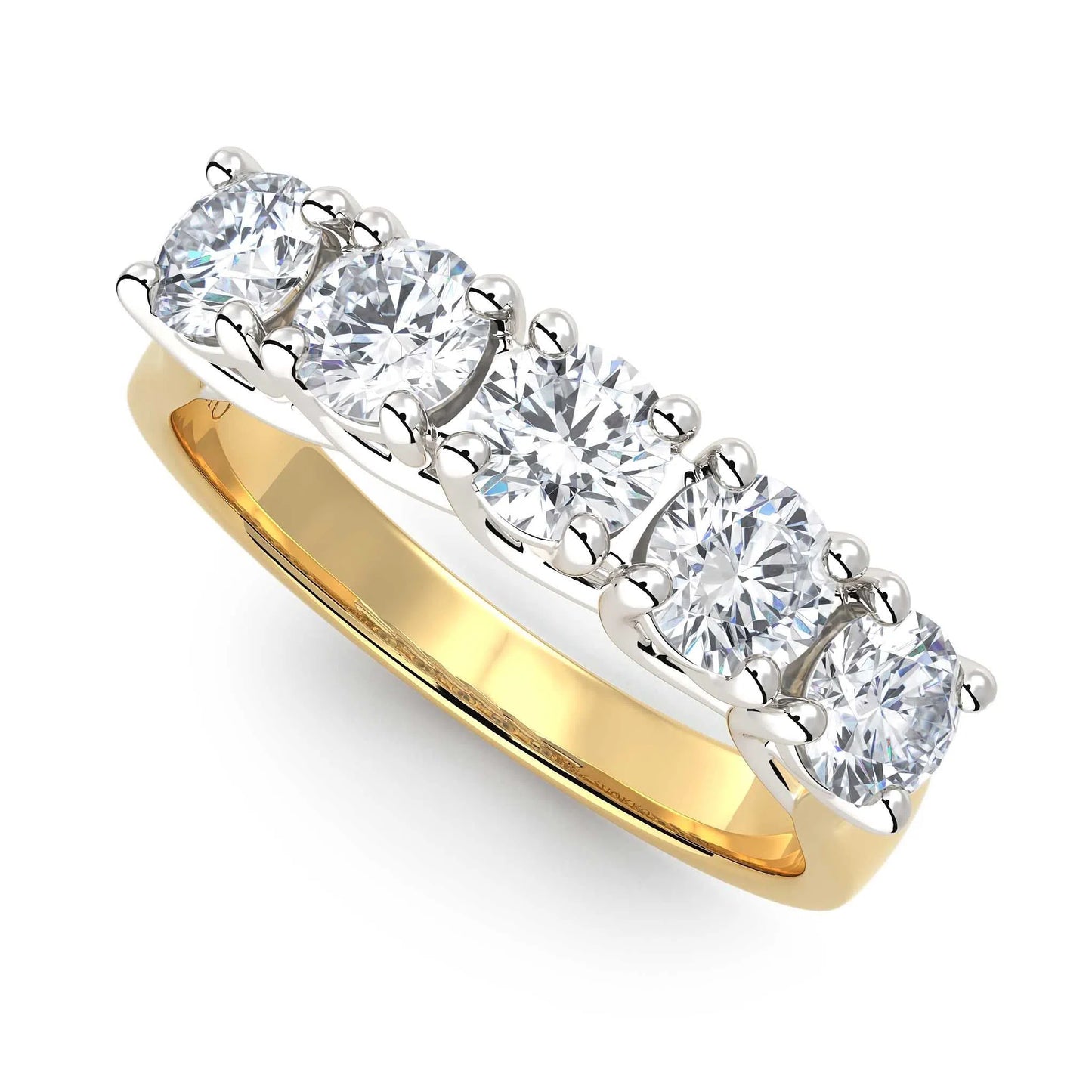 Suokko Timanttikorut -timanttisormus keltakultaa, jossa istutettuna 5 timanttia. Tuotekoodi KR09139