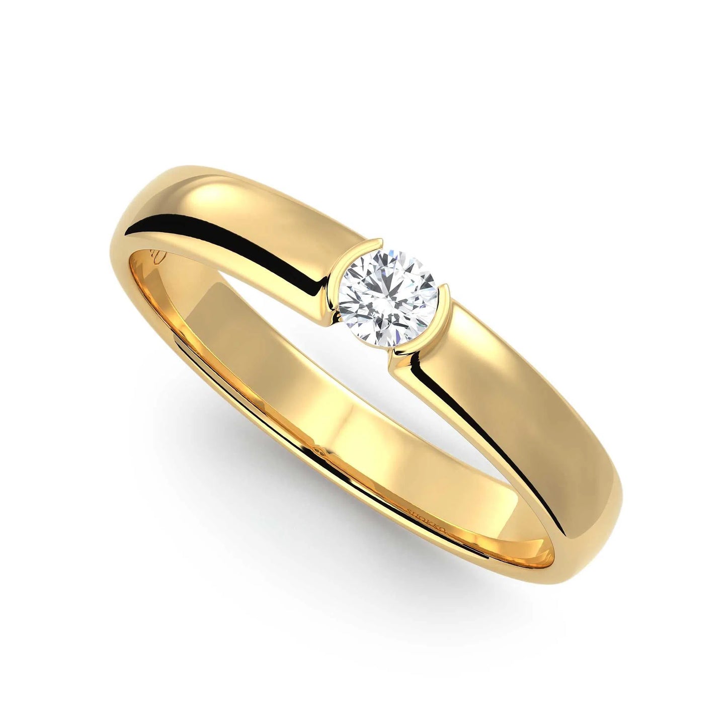 Suokko Timanttikorut -timanttisormus keltakultaa, jossa istutettuna yksi timantti. Tuotekoodi KR09149BR10