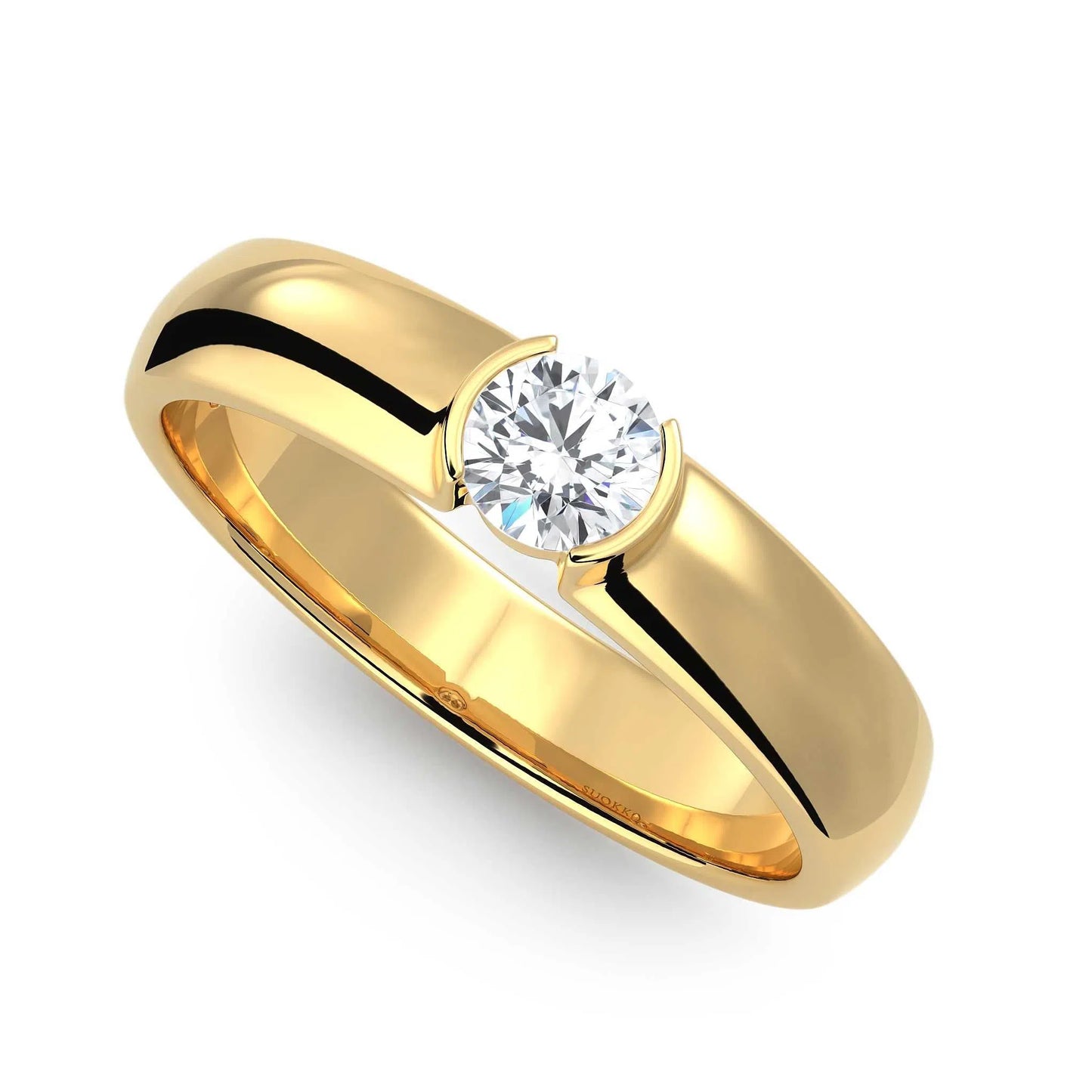 Suokko Timanttikorut -timanttisormus keltakultaa, jossa istutettuna yksi timantti. Tuotekoodi KR09149BR23