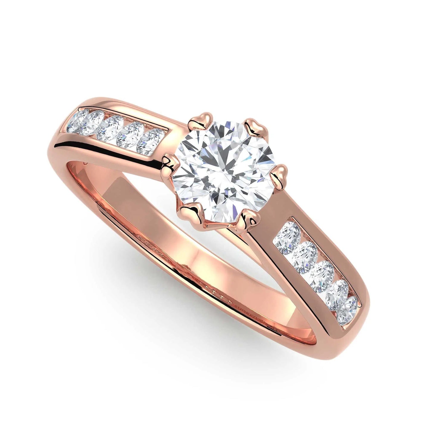 Suokko Timanttikorut -timanttisormus rosakultaa, jossa istutettuna 11 timanttia. Tuotekoodi KR09152BR50