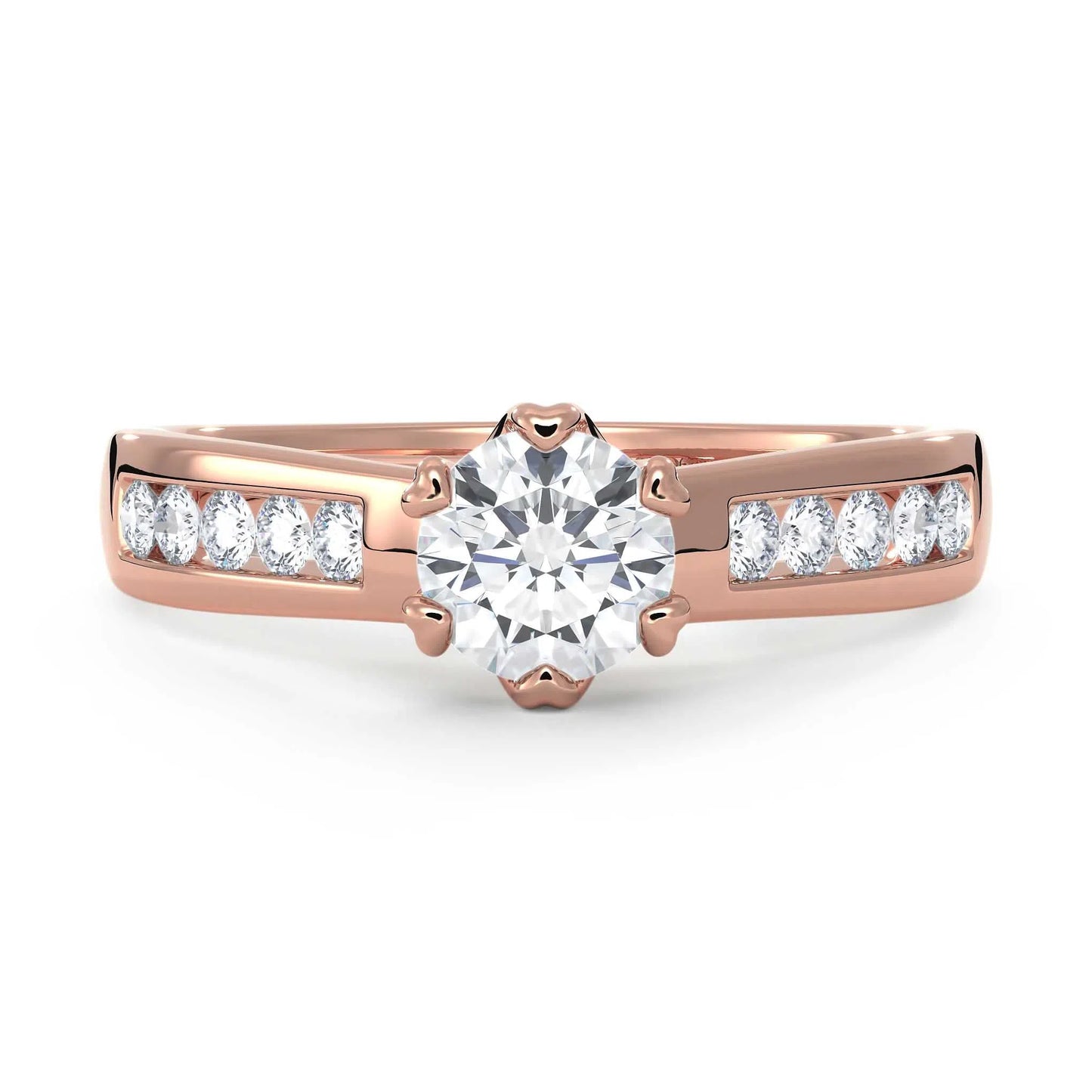 Suokko Timanttikorut -timanttisormus rosakultaa, jossa istutettuna 11 timanttia. Tuotekoodi KR09152BR50