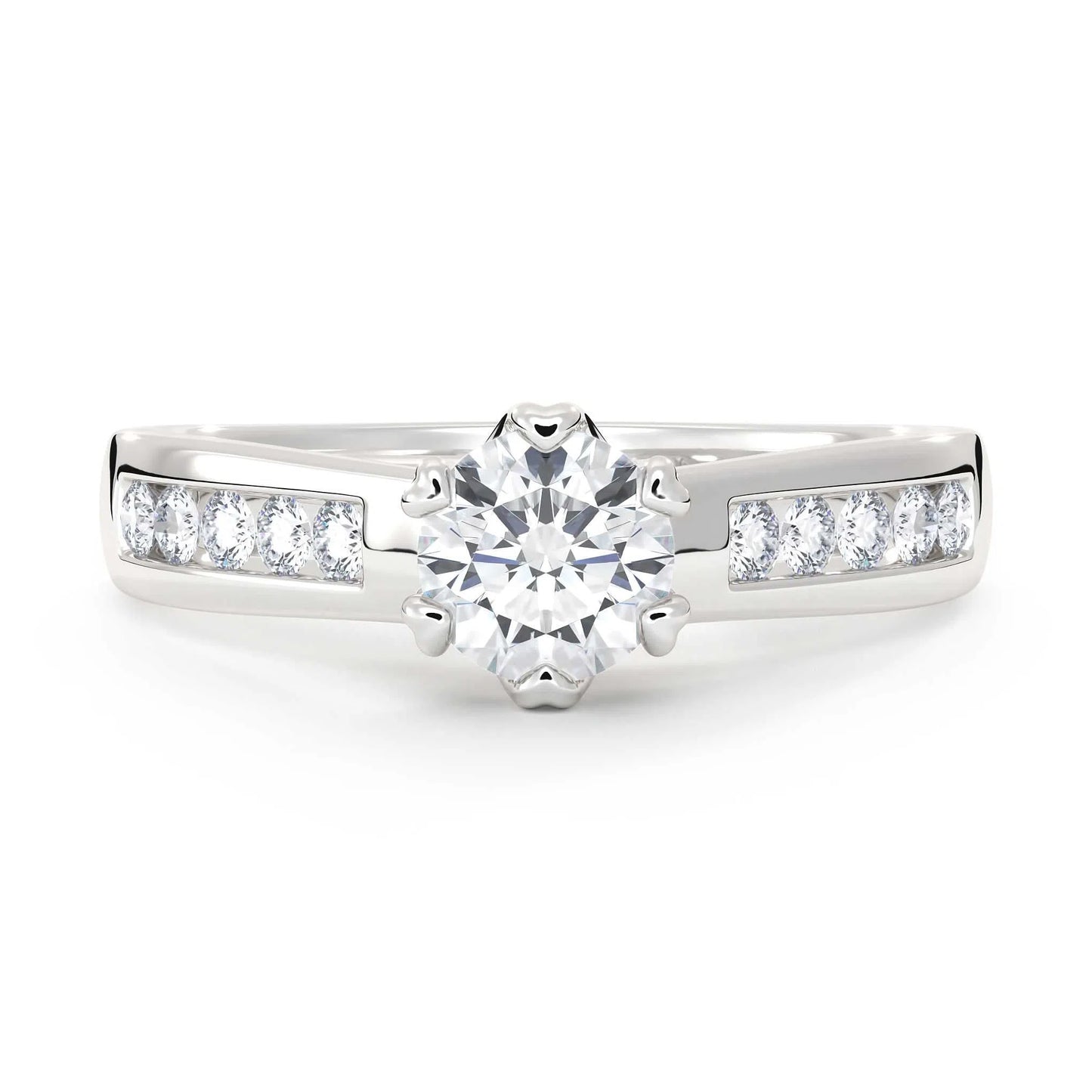 Suokko Timanttikorut -timanttisormus valkokultaa, jossa istutettuna 11 timanttia. Tuotekoodi KR09152BR50