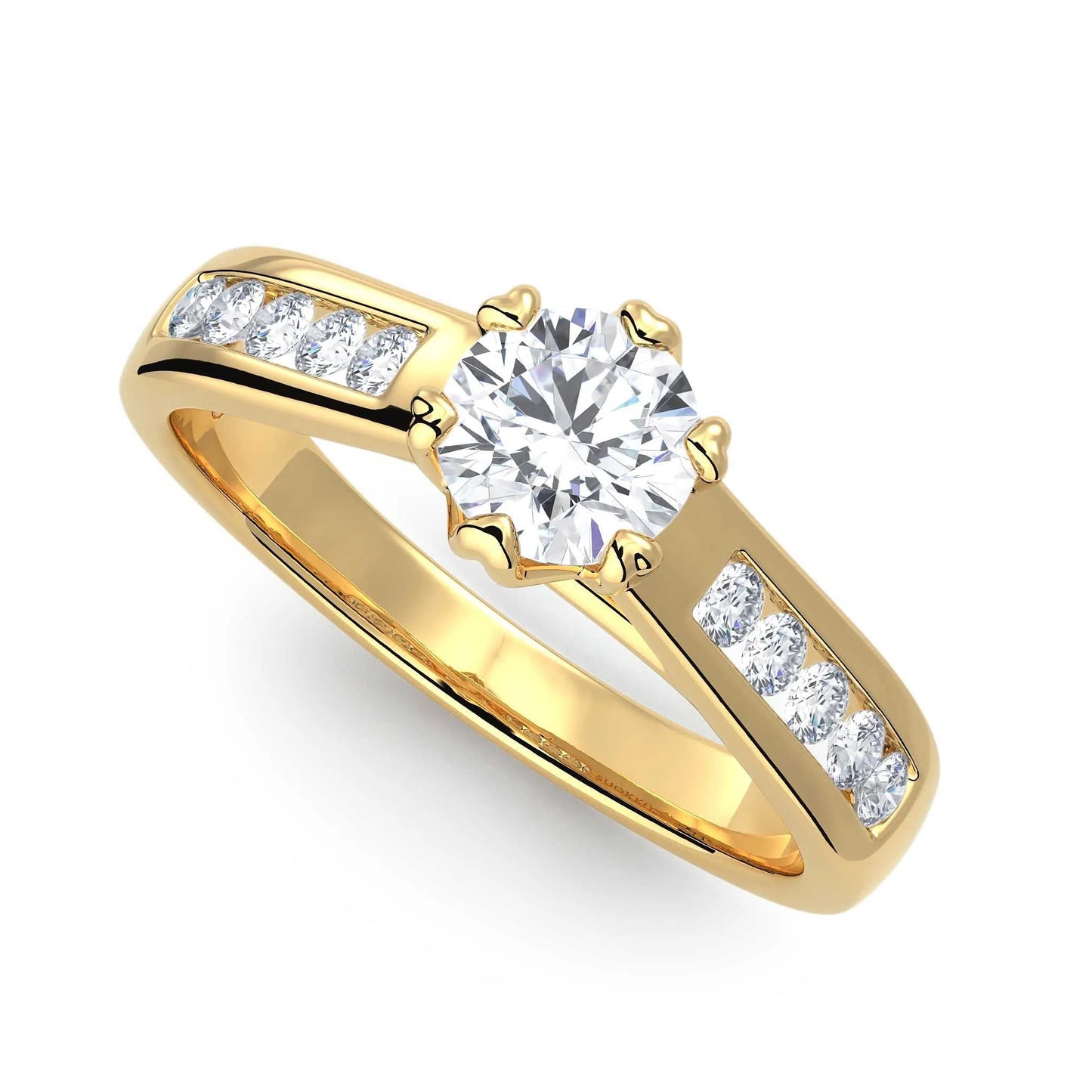 Suokko Timanttikorut -timanttisormus keltakultaa, jossa istutettuna 11 timanttia. Tuotekoodi KR09152BR50