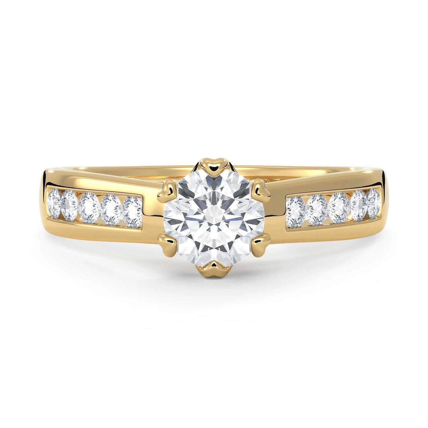 Suokko Timanttikorut -timanttisormus keltakultaa, jossa istutettuna 11 timanttia. Tuotekoodi KR09152BR50