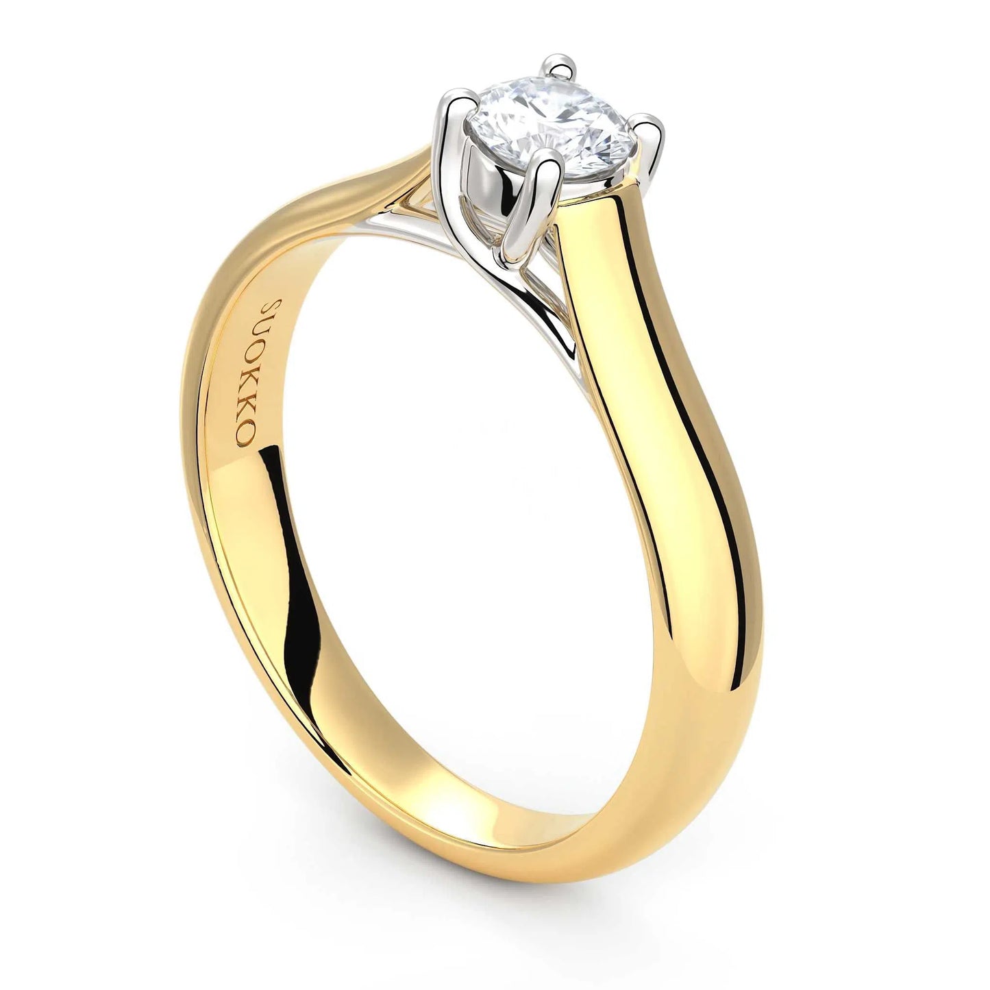Suokko Timanttikorut -timanttisormus keltakultaa, jossa istutettuna yksi timantti. Tuotekoodi KR09153BR23