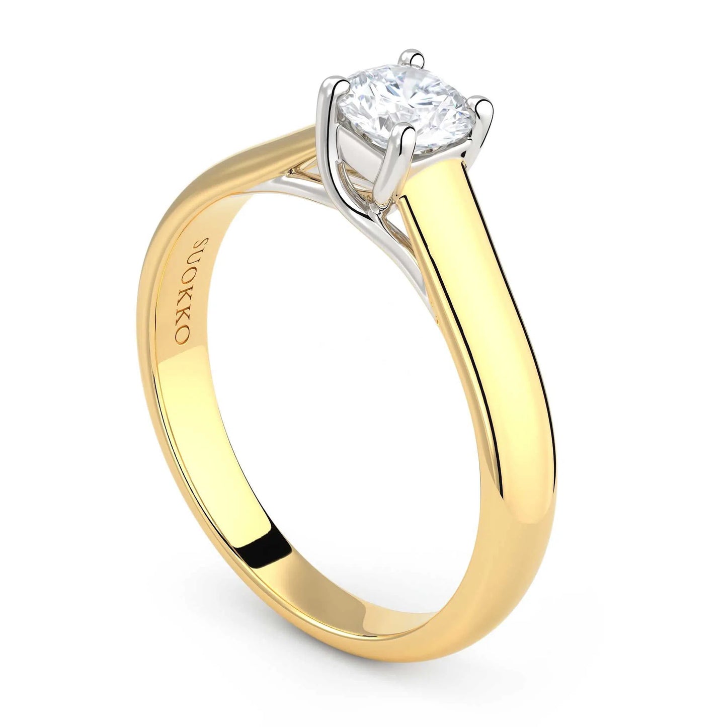 Suokko Timanttikorut -timanttisormus keltakultaa, jossa istutettuna yksi timantti. Tuotekoodi KR09153BR45