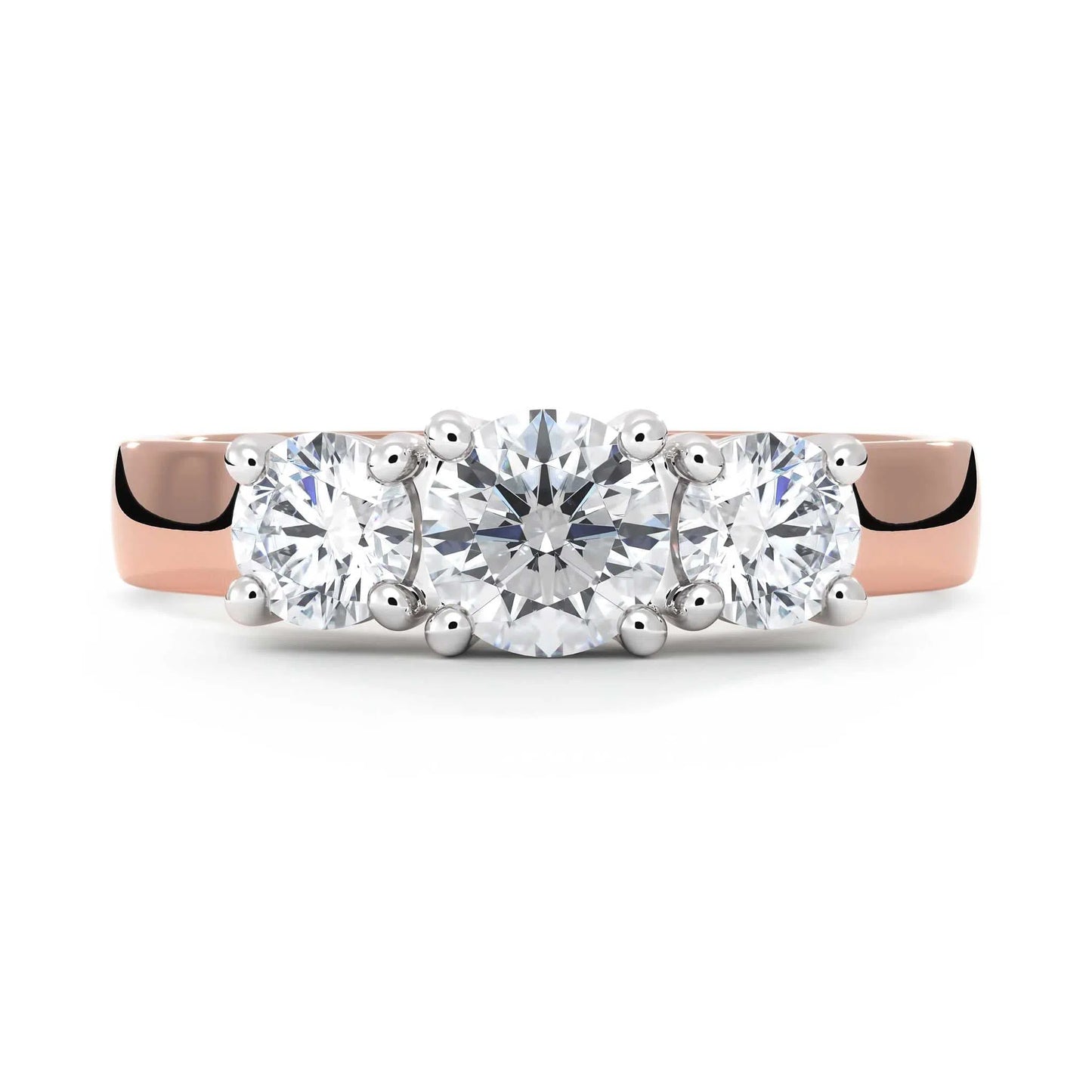 Suokko Timanttikorut -timanttisormus rosakultaa, jossa istutettuna 3 timanttia. Tuotekoodi KR09157BR45