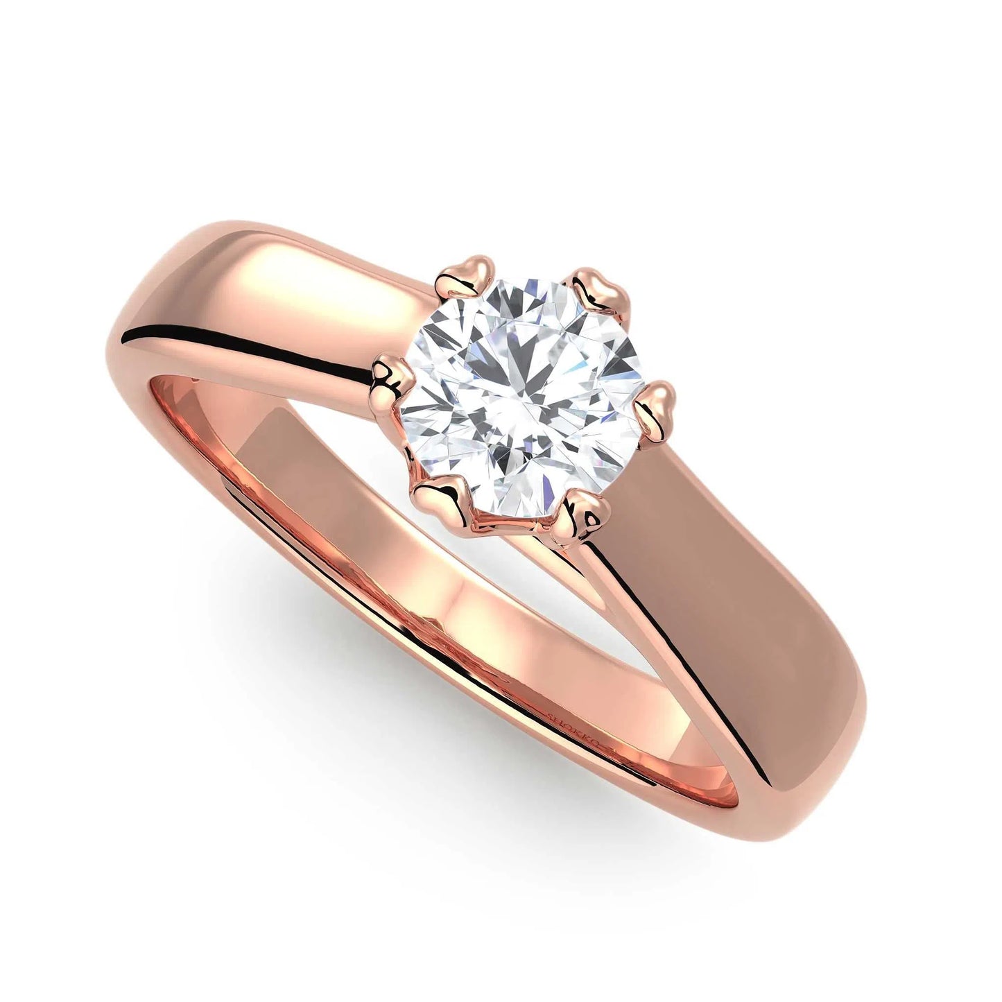 Suokko Timanttikorut -timanttisormus rosakultaa, jossa istutettuna yksi timantti. Tuotekoodi KR09159BR50
