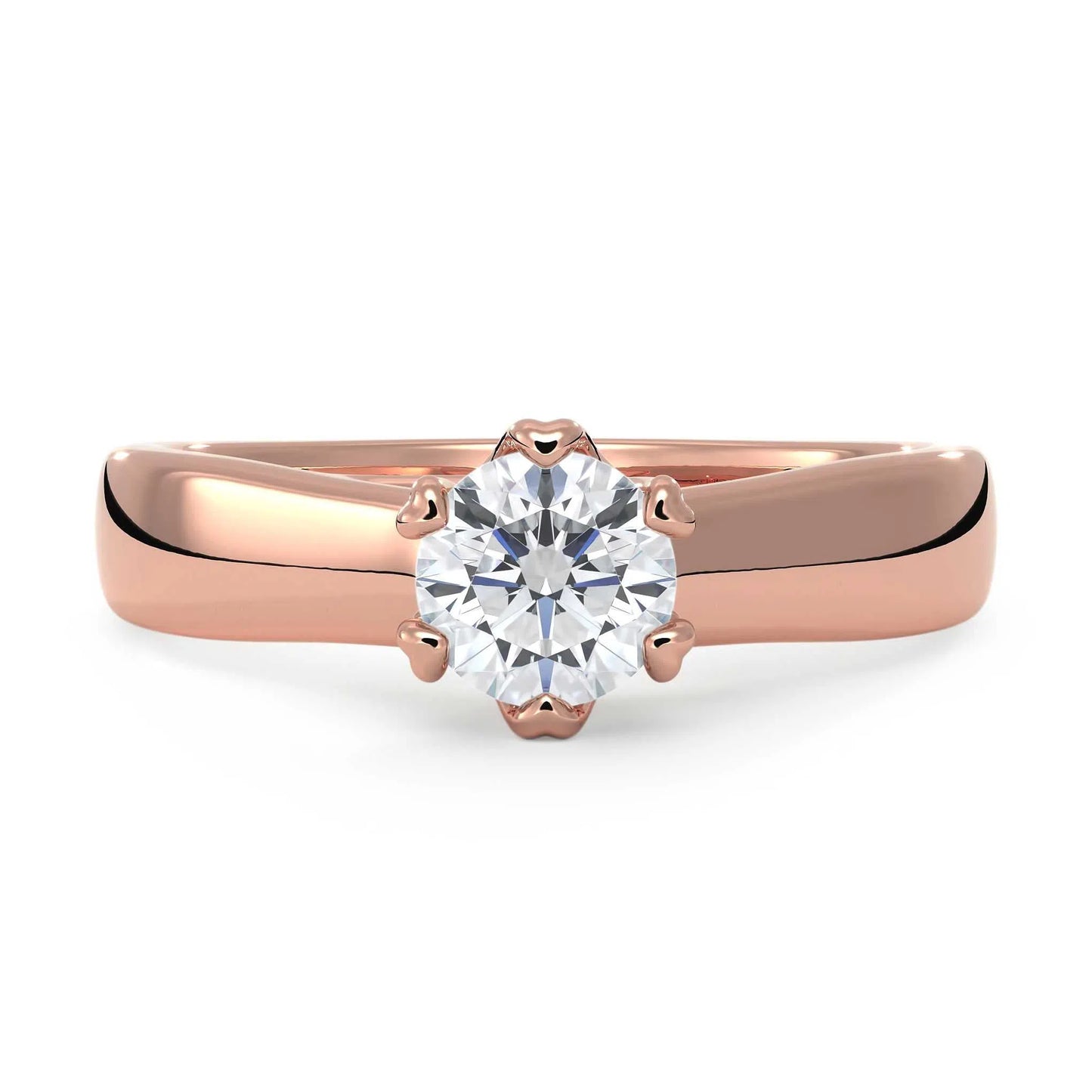 Suokko Timanttikorut -timanttisormus rosakultaa, jossa istutettuna yksi timantti. Tuotekoodi KR09159BR50