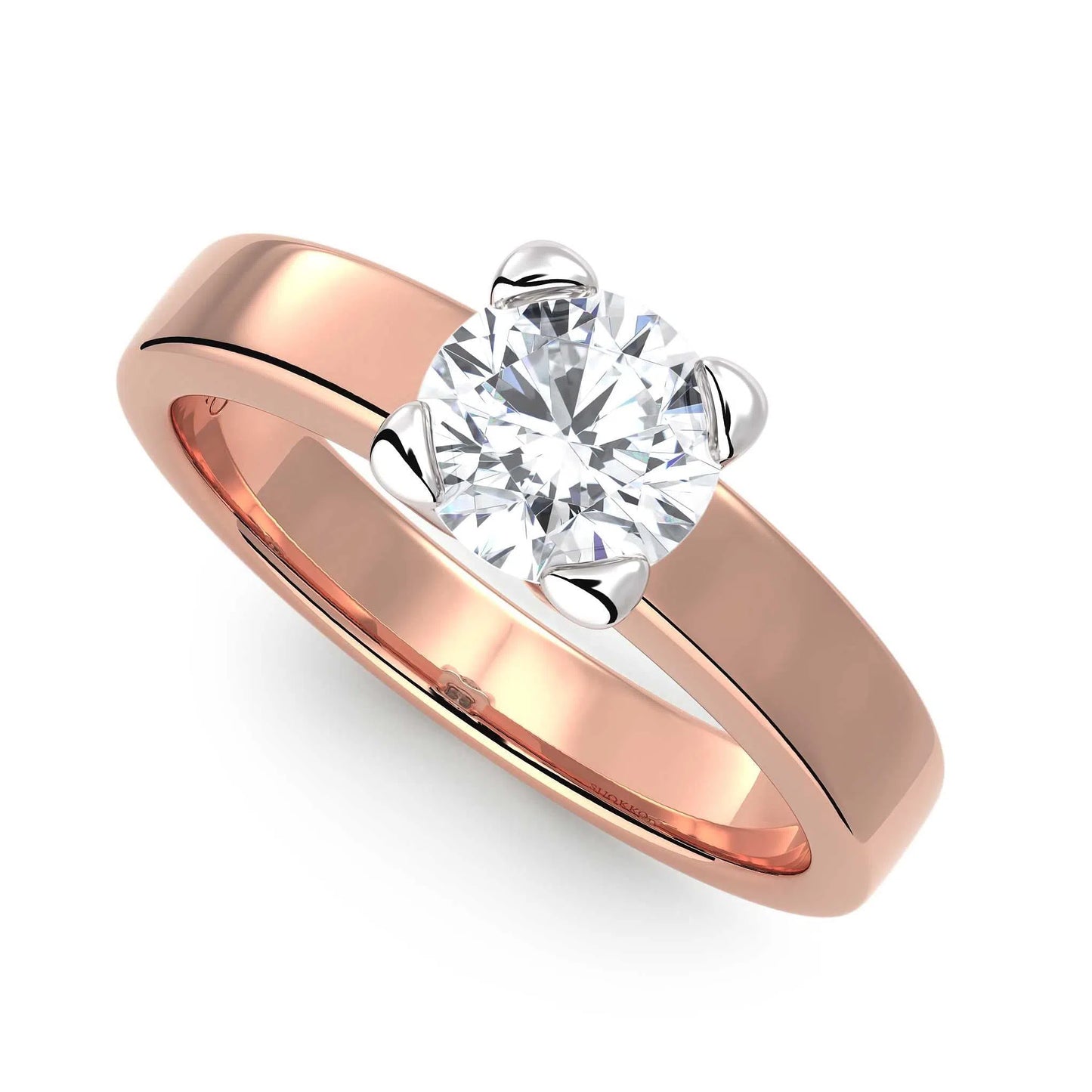 Suokko Timanttikorut -timanttisormus rosakultaa, jossa istutettuna yksi timantti. Tuotekoodi KR09164BR80