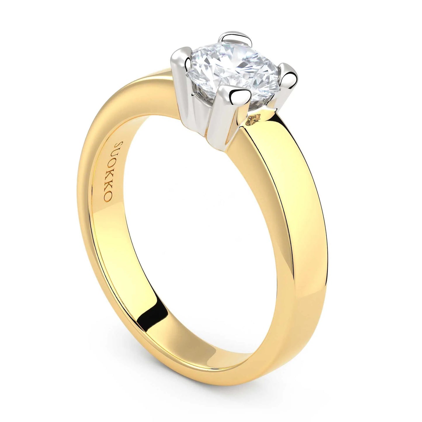 Suokko Timanttikorut -timanttisormus keltakultaa, jossa istutettuna yksi timantti. Tuotekoodi KR09164BR80