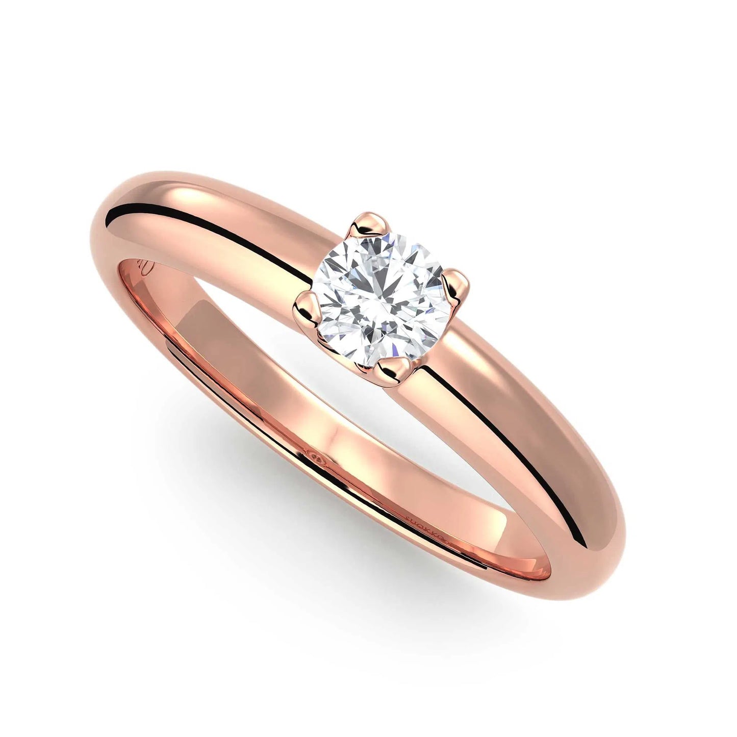 Suokko Timanttikorut -timanttisormus rosakultaa, jossa istutettuna yksi timantti. Tuotekoodi KR09165BR23