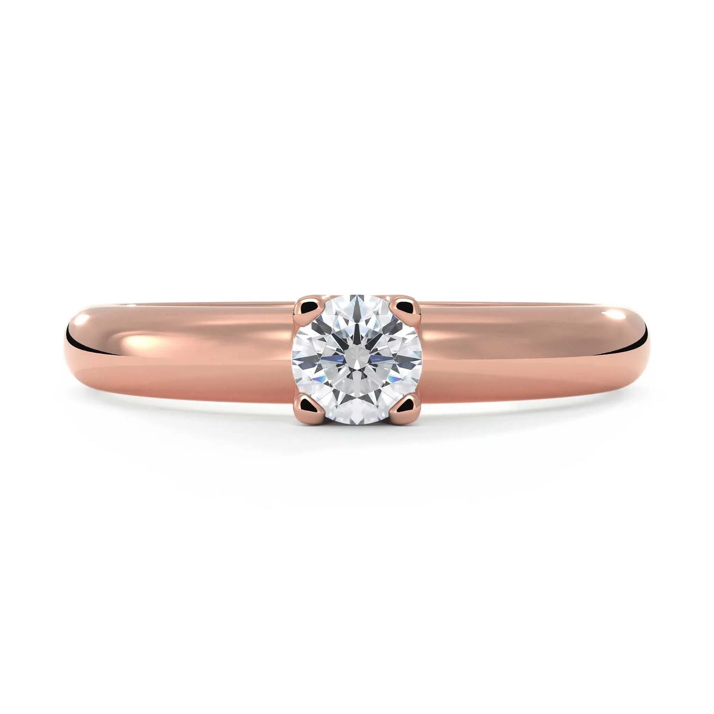 Suokko Timanttikorut -timanttisormus rosakultaa, jossa istutettuna yksi timantti. Tuotekoodi KR09165BR23