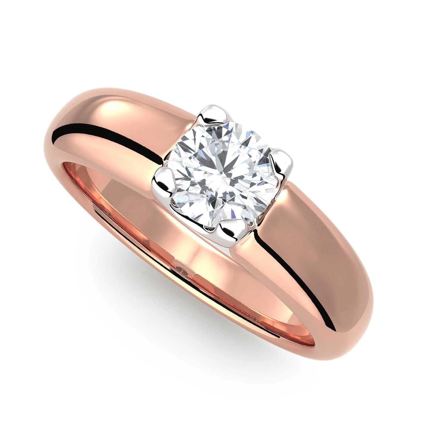 Suokko Timanttikorut -timanttisormus rosakultaa, jossa istutettuna yksi timantti. Tuotekoodi KR09165BR60