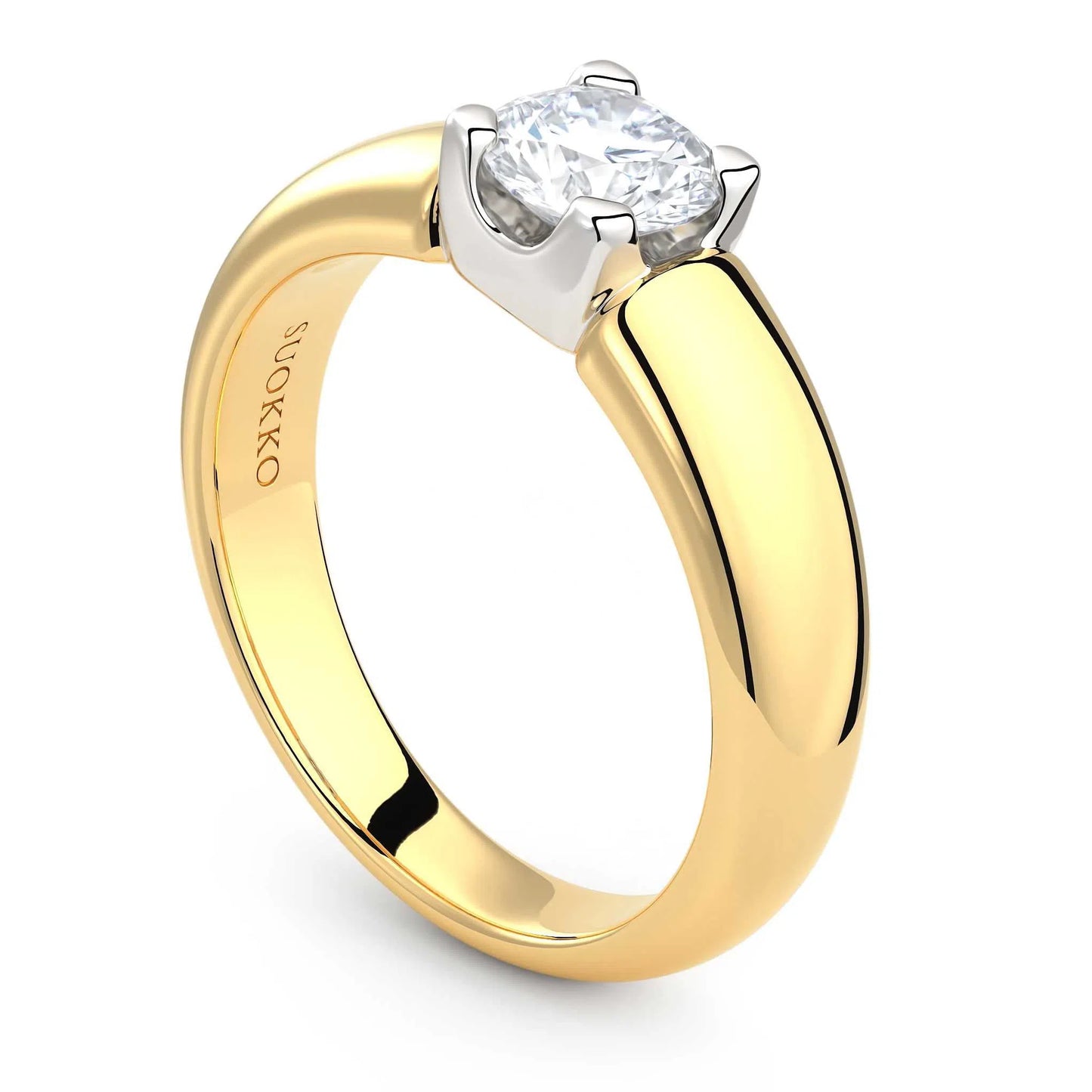 Suokko Timanttikorut -timanttisormus keltakultaa, jossa istutettuna yksi timantti. Tuotekoodi KR09165BR60