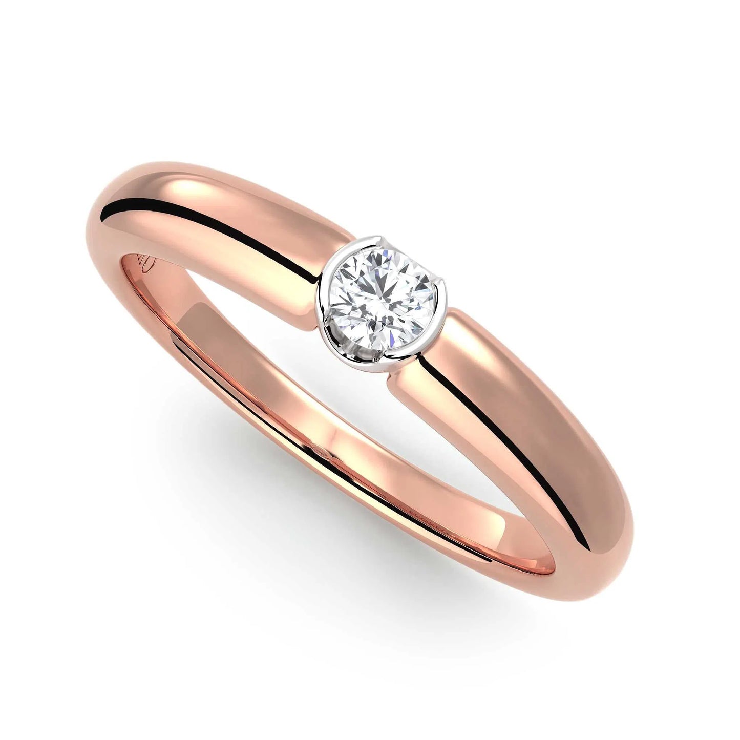 Suokko Timanttikorut -timanttisormus rosakultaa, jossa istutettuna yksi timantti. Tuotekoodi KR09166BR10