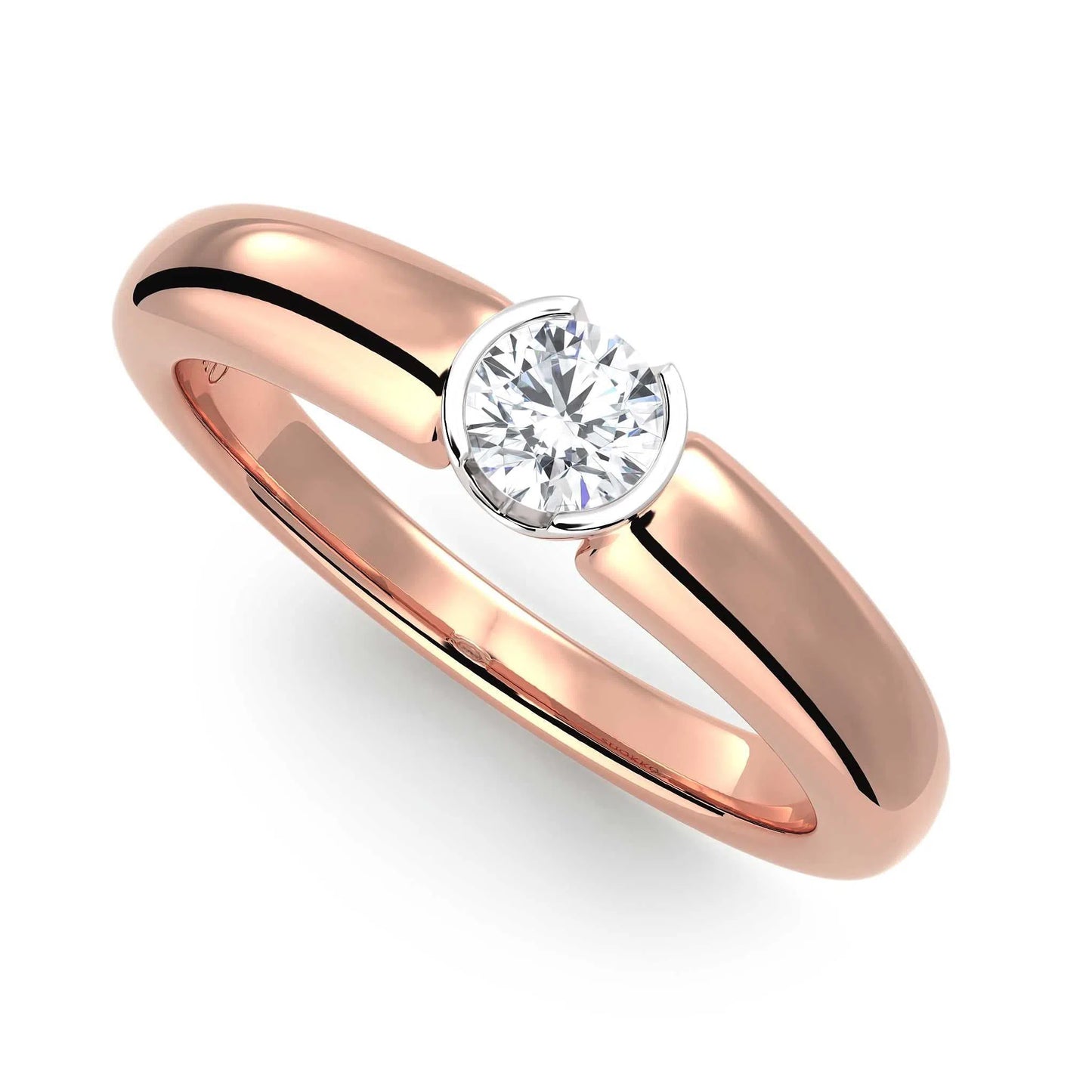 Suokko Timanttikorut -timanttisormus rosakultaa, jossa istutettuna yksi timantti. Tuotekoodi KR09166BR23