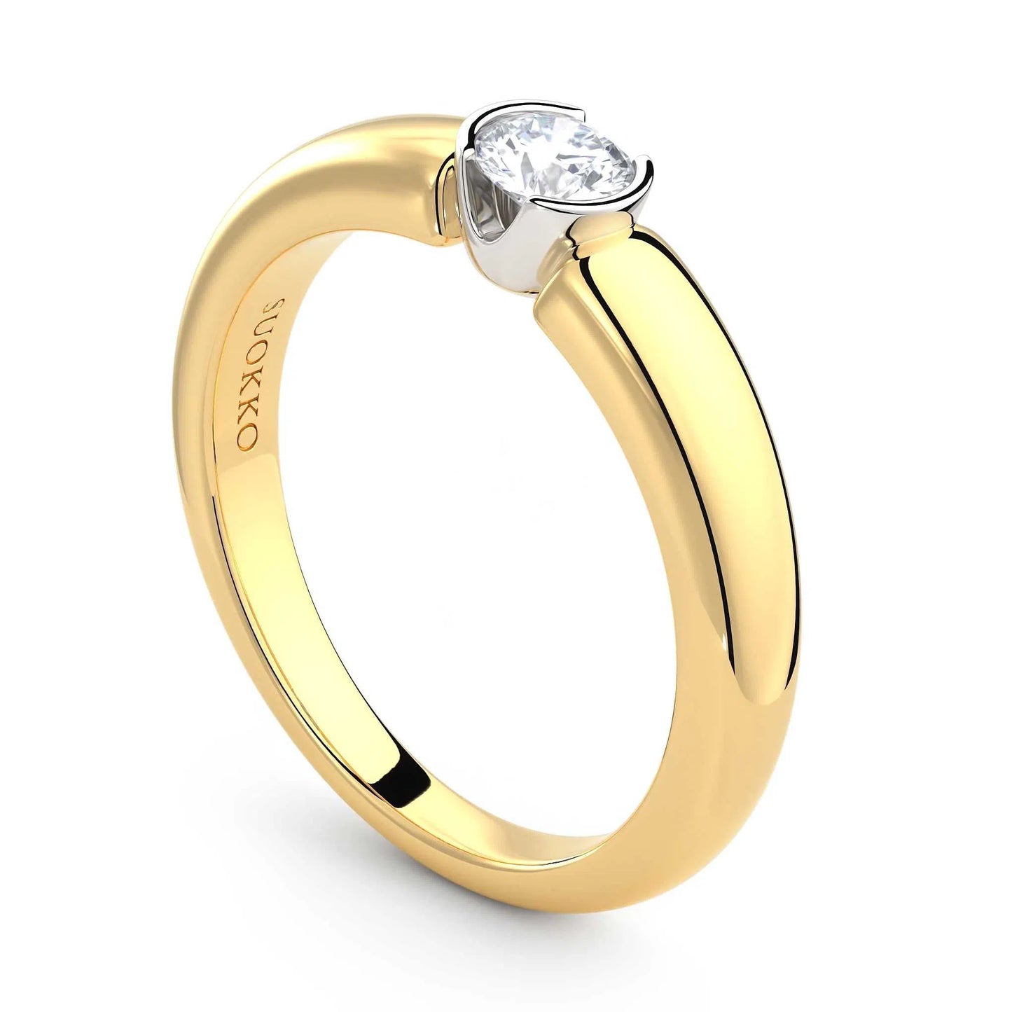 Suokko Timanttikorut -timanttisormus keltakultaa, jossa istutettuna yksi timantti. Tuotekoodi KR09166BR23