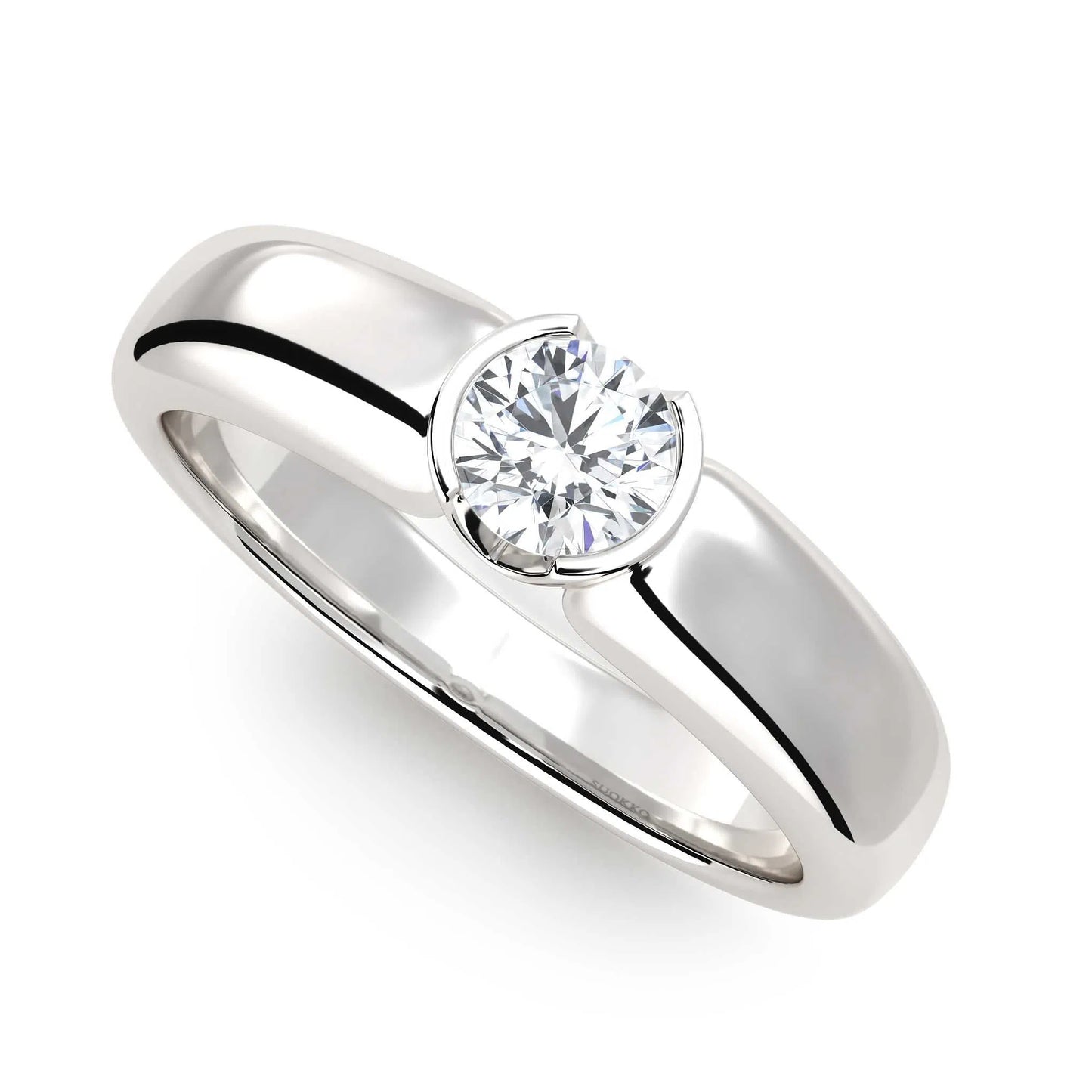 Suokko Timanttikorut -timanttisormus valkokultaa, jossa istutettuna yksi timantti. Tuotekoodi KR09166BR33