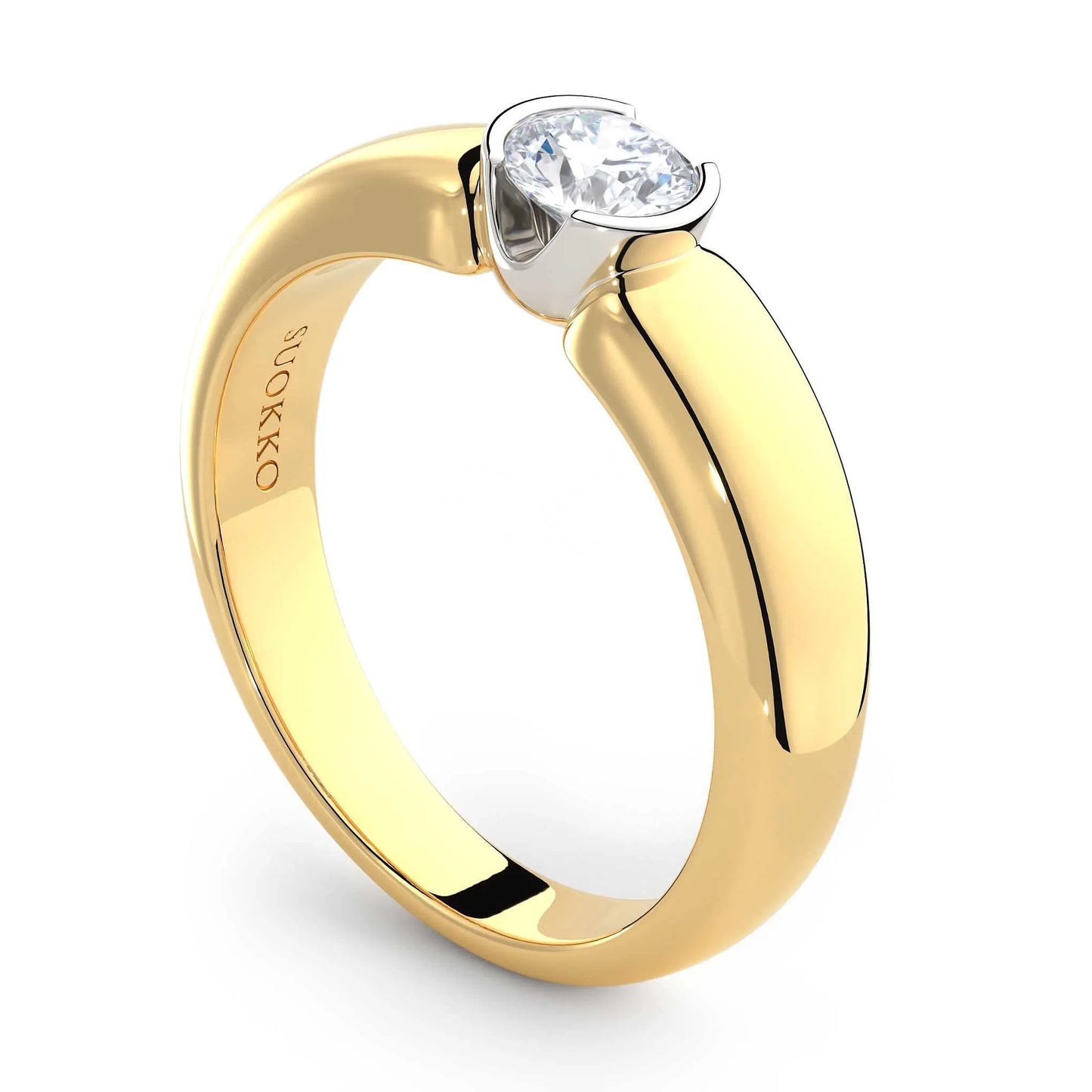 Suokko Timanttikorut -timanttisormus keltakultaa, jossa istutettuna yksi timantti. Tuotekoodi KR09166BR33