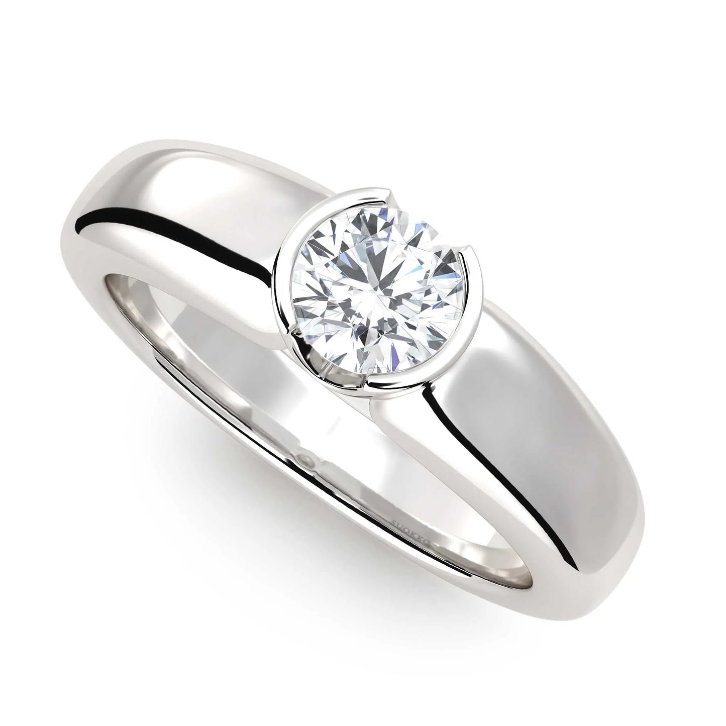 Suokko Timanttikorut -timanttisormus valkokultaa, jossa istutettuna yksi timantti. Tuotekoodi KR09166BR45