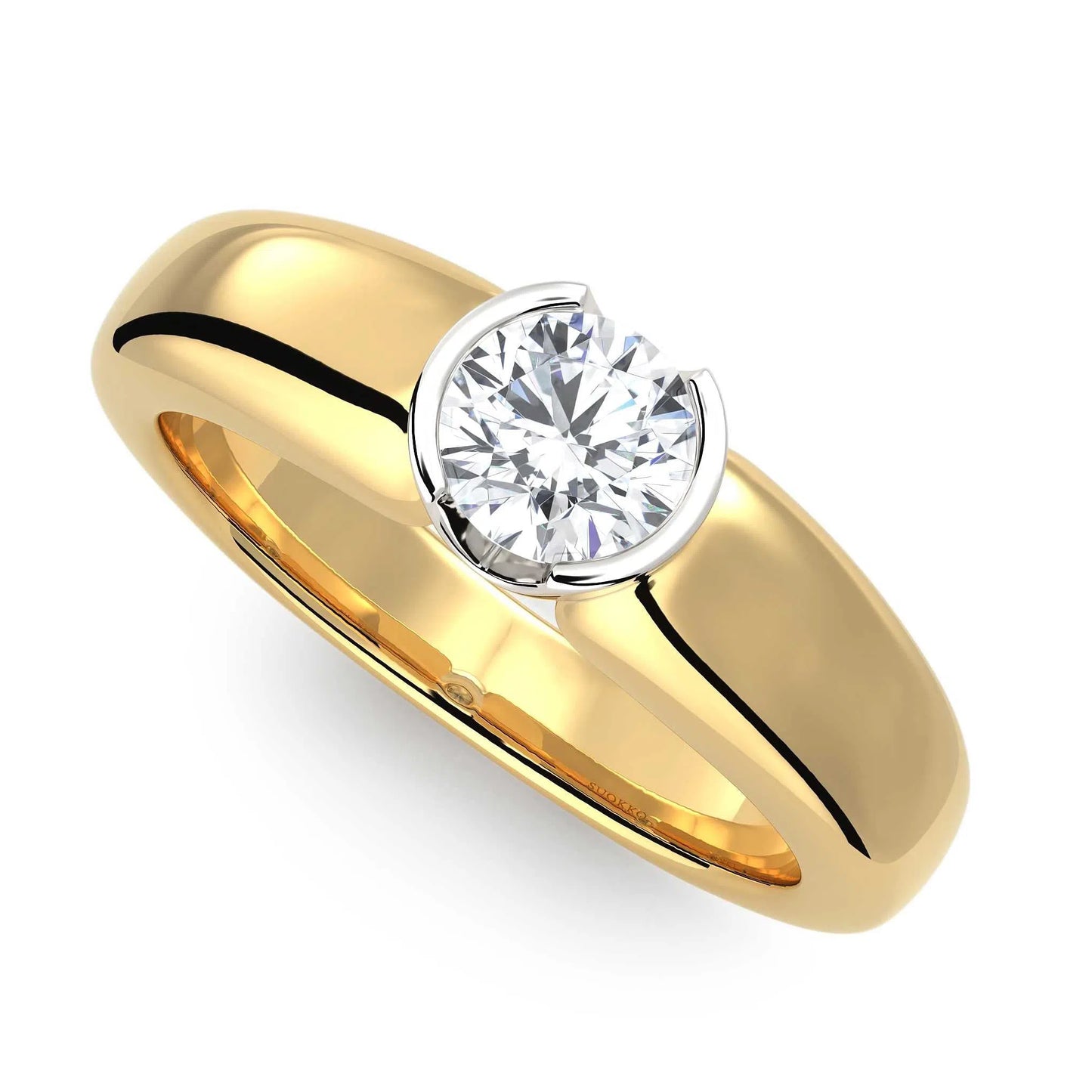 Suokko Timanttikorut -timanttisormus keltakultaa, jossa istutettuna yksi timantti. Tuotekoodi KR09166BR45