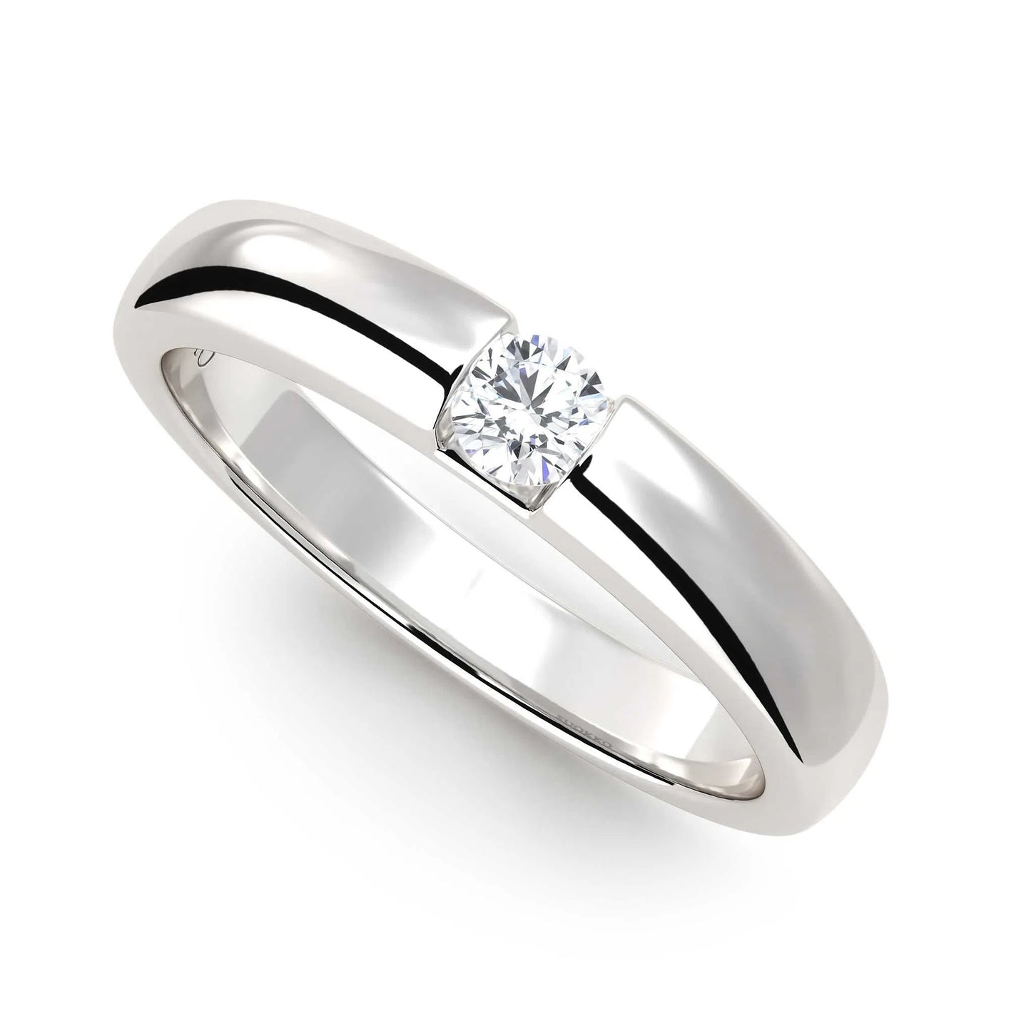 Suokko Timanttikorut -timanttisormus valkokultaa, jossa istutettuna yksi timantti. Tuotekoodi KR09167BR15A