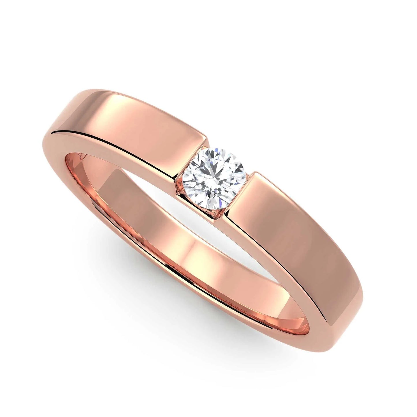 Suokko Timanttikorut -timanttisormus rosakultaa, jossa istutettuna yksi timantti. Tuotekoodi KR09167BR15