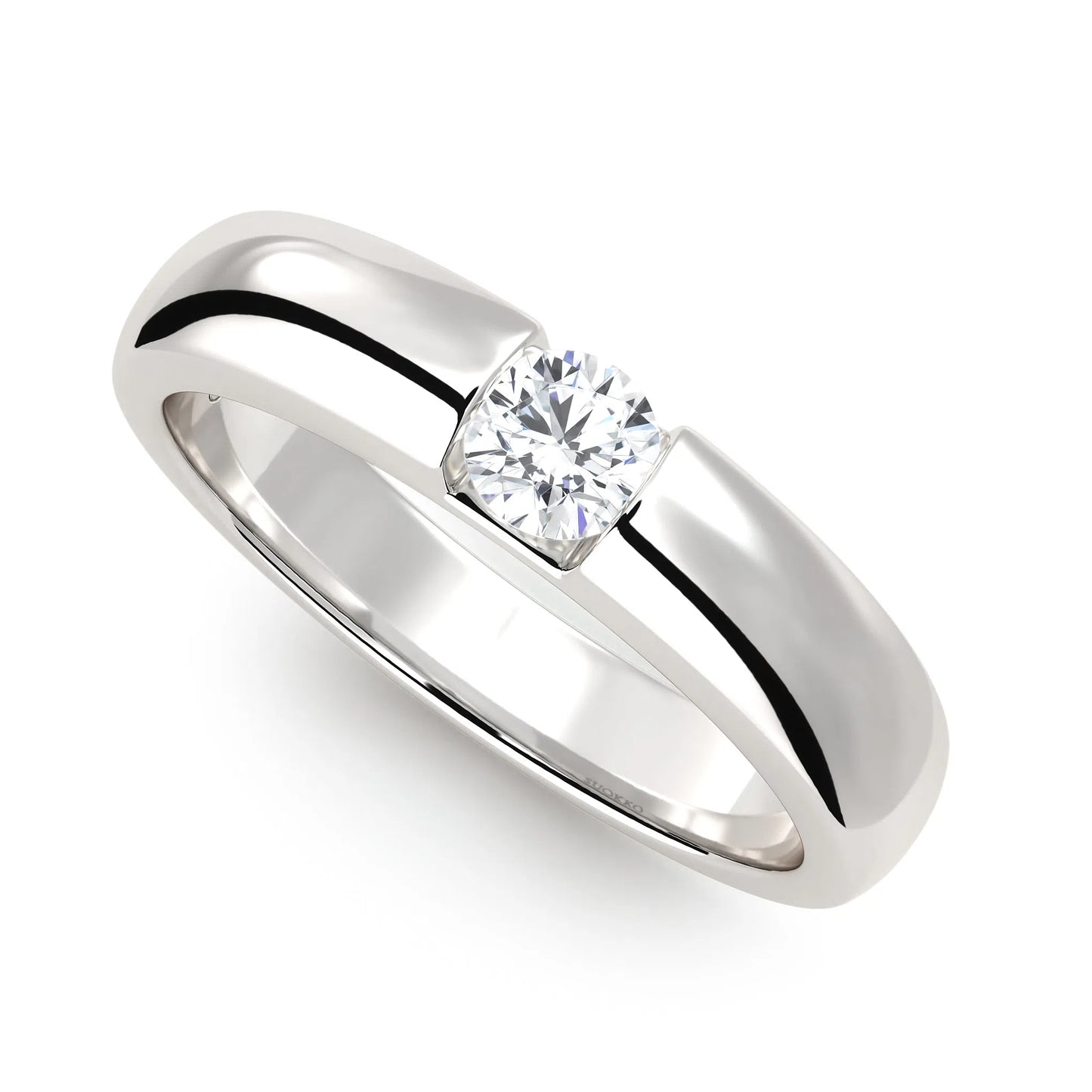 Suokko Timanttikorut -timanttisormus valkokultaa, jossa istutettuna yksi timantti. Tuotekoodi KR09167BR23A