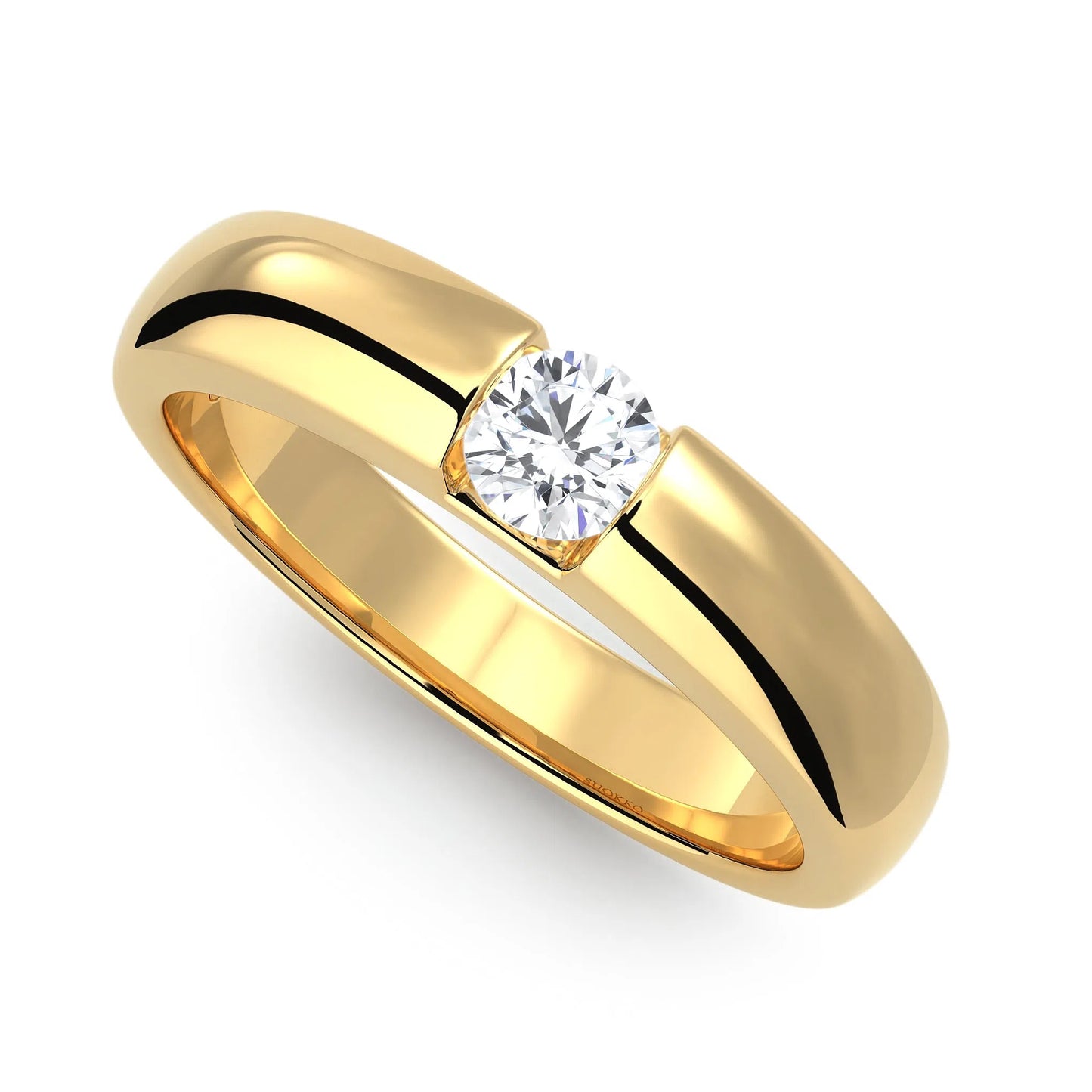 Suokko Timanttikorut -timanttisormus keltakultaa, jossa istutettuna yksi timantti. Tuotekoodi KR09167BR23A