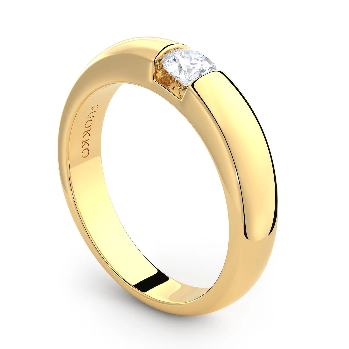 Suokko Timanttikorut -timanttisormus keltakultaa, jossa istutettuna yksi timantti. Tuotekoodi KR09167BR23A