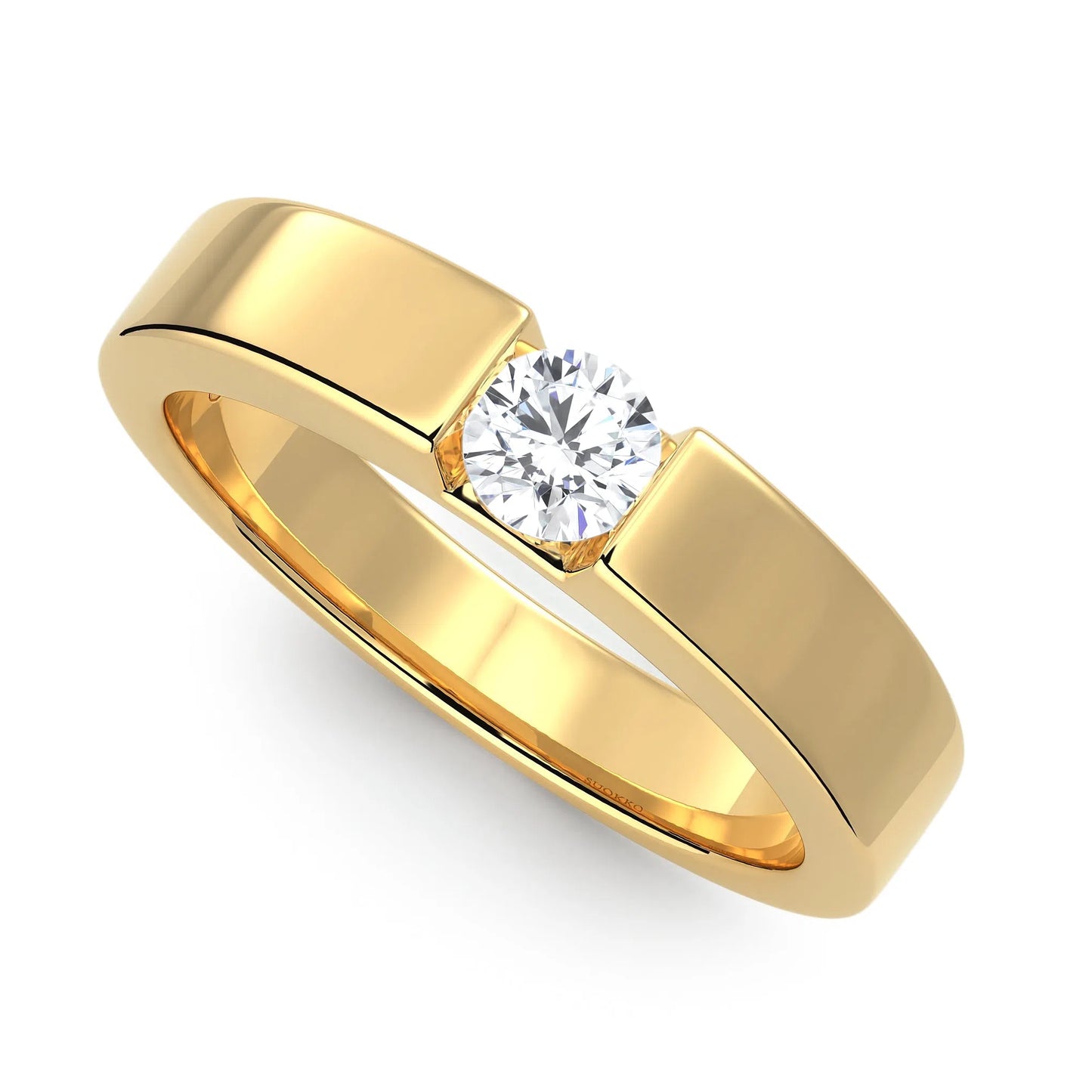 Suokko Timanttikorut -timanttisormus keltakultaa, jossa istutettuna yksi timantti. Tuotekoodi KR09167BR23