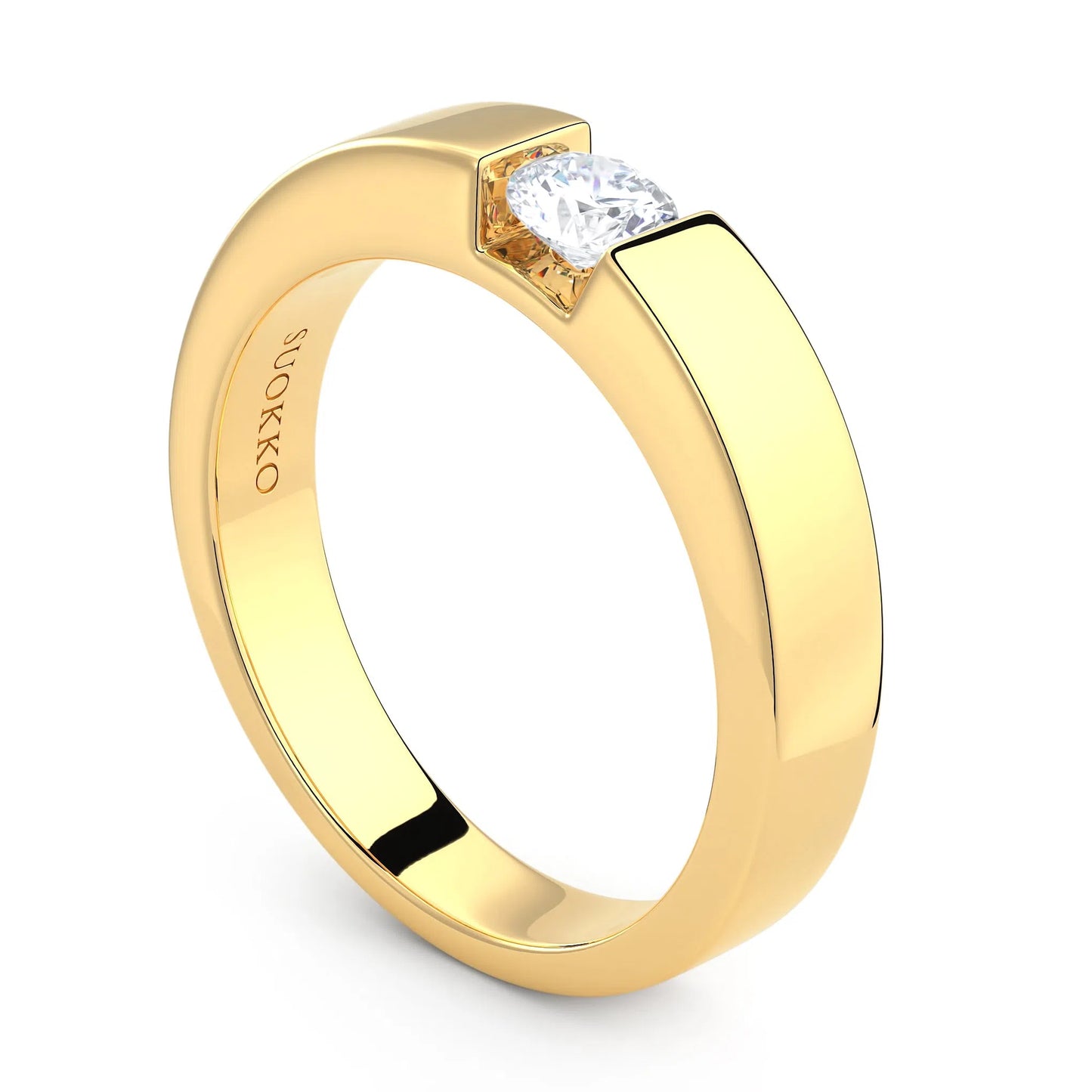 Suokko Timanttikorut -timanttisormus keltakultaa, jossa istutettuna yksi timantti. Tuotekoodi KR09167BR23