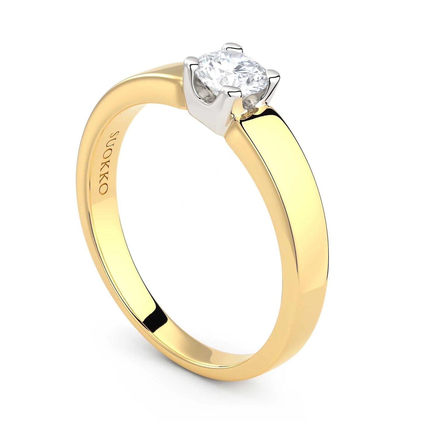 Suokko Timanttikorut -timanttisormus keltakultaa, jossa istutettuna yksi timantti. Tuotekoodi KR09175BR27