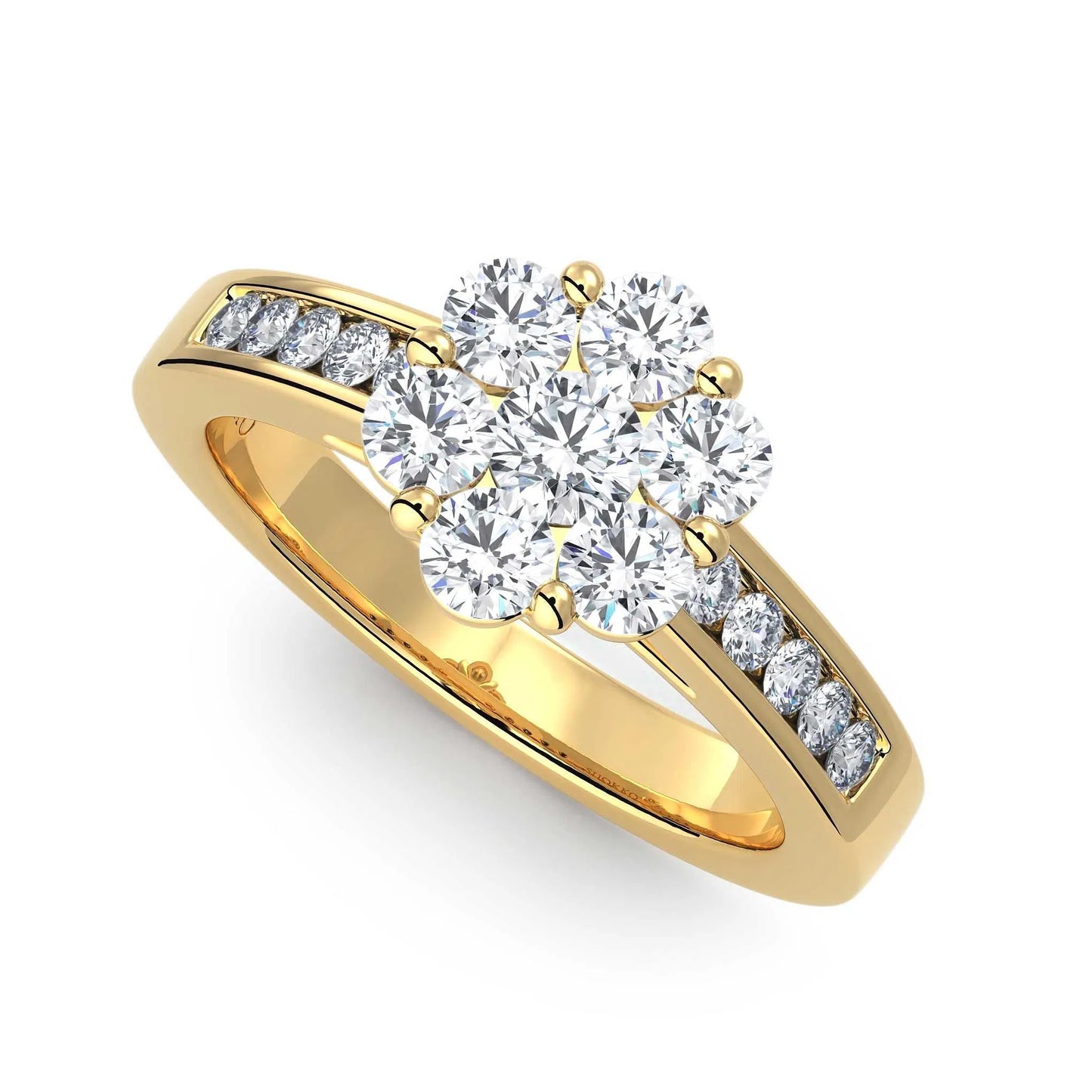 Suokko Timanttikorut -timanttisormus keltakultaa, jossa istutettuna 17 timanttia. Tuotekoodi KR10268