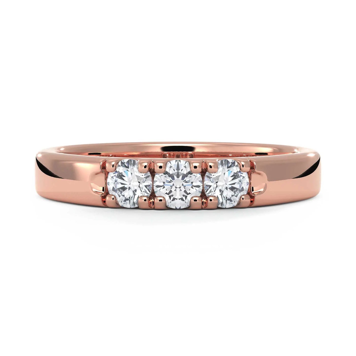 Suokko Timanttikorut -timanttisormus rosakultaa, jossa istutettuna 3 timanttia. Tuotekoodi KR10382BR10